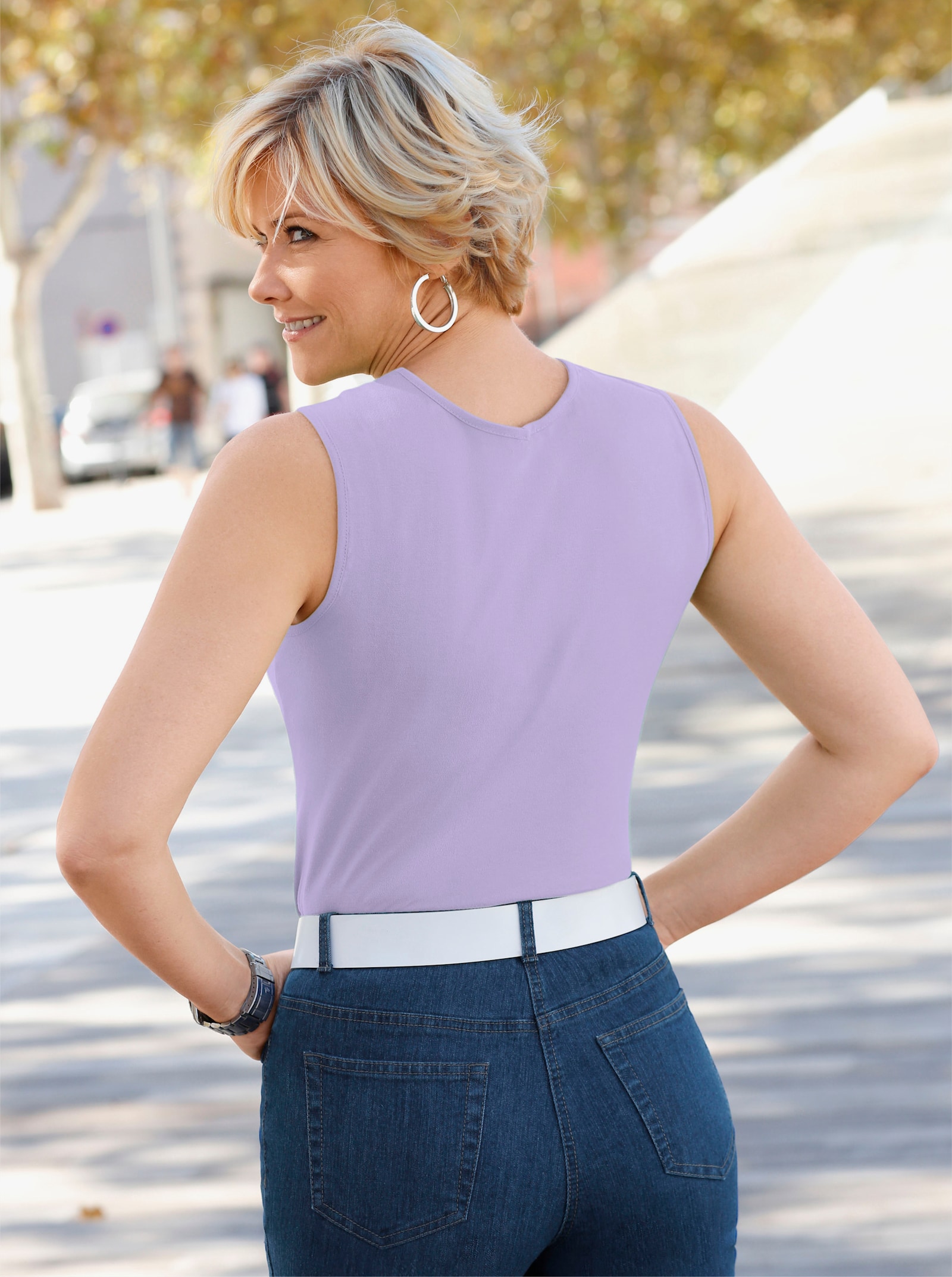 Trägertop mit Rundhals-Ausschnitt - lavendel
