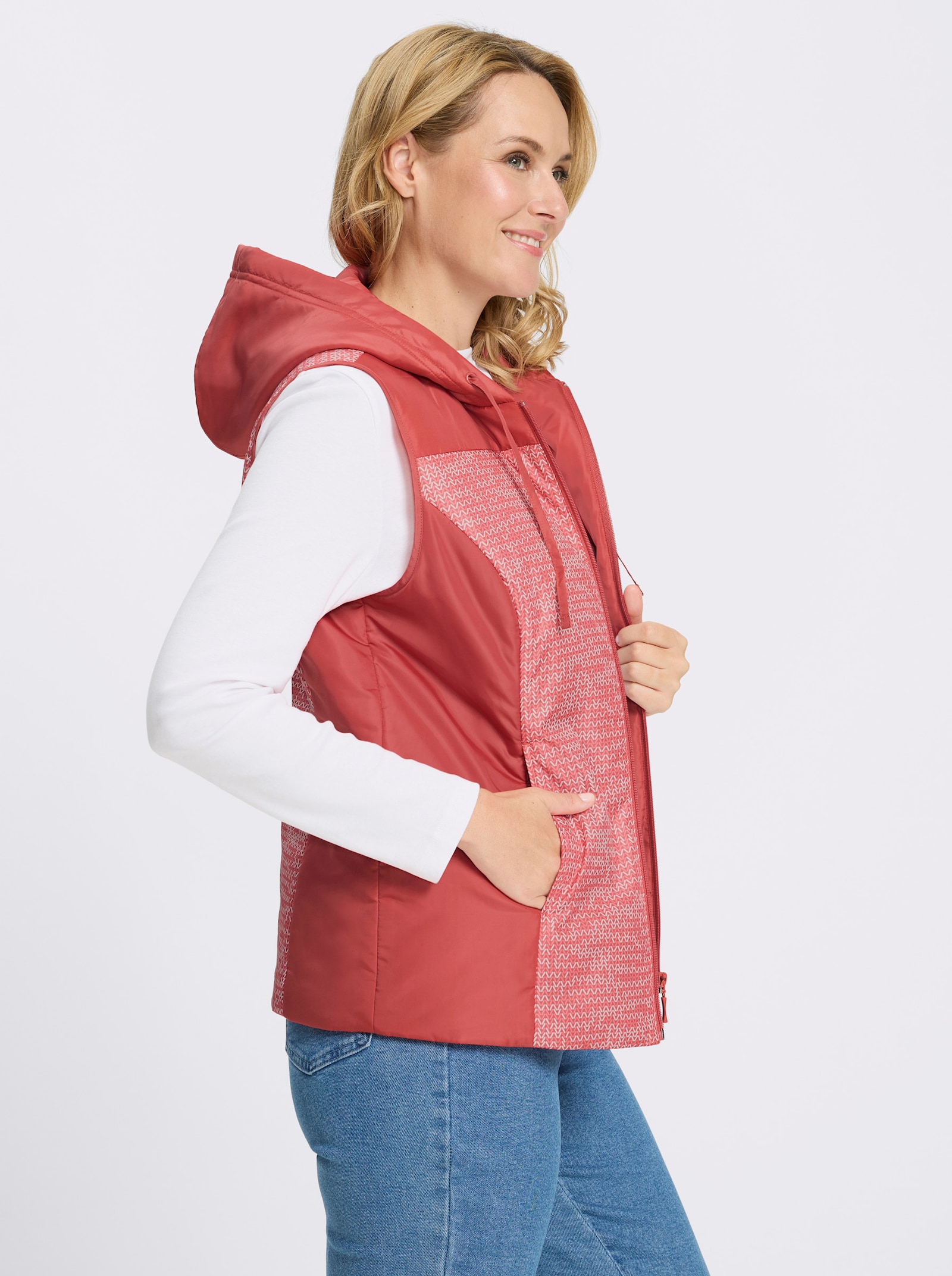 Weste - grapefruit-ecru-bedruckt