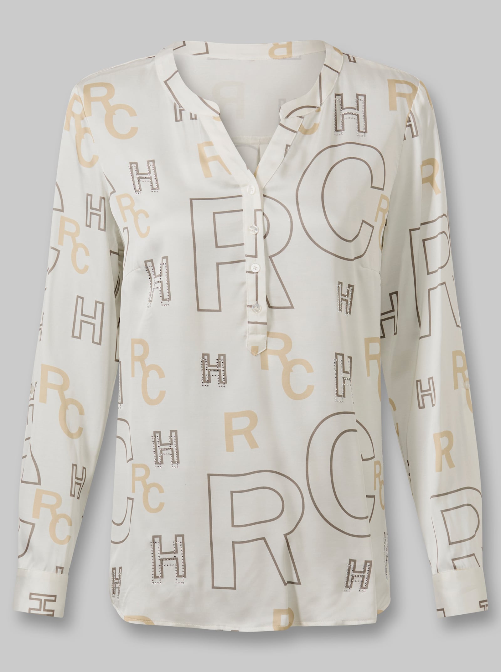heine Druckbluse mit Lettering-Print - ecru-sand-bedruckt