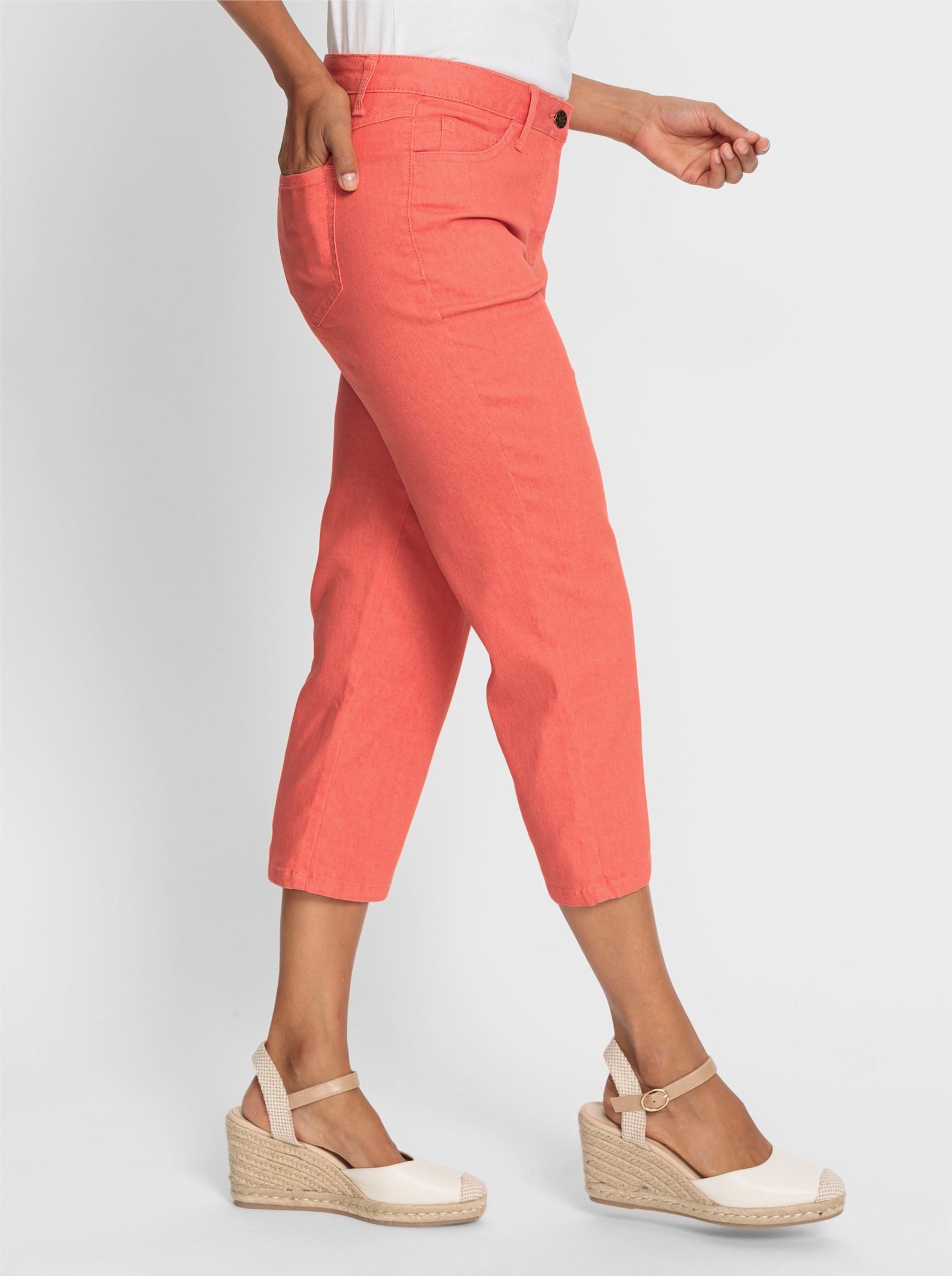 3/4-broek in stretchkwaliteit - koraal