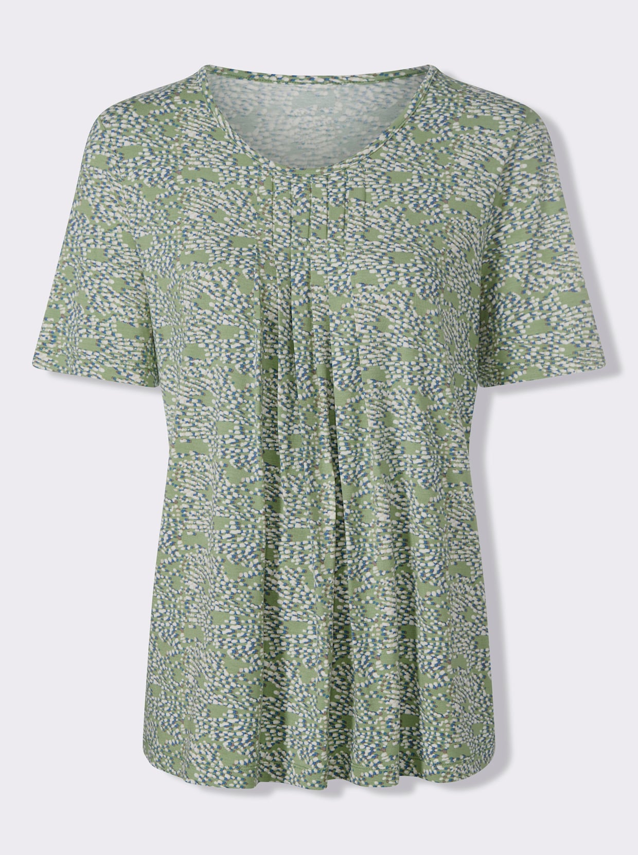 Print-Shirt - eucalyptus-grau-bedruckt