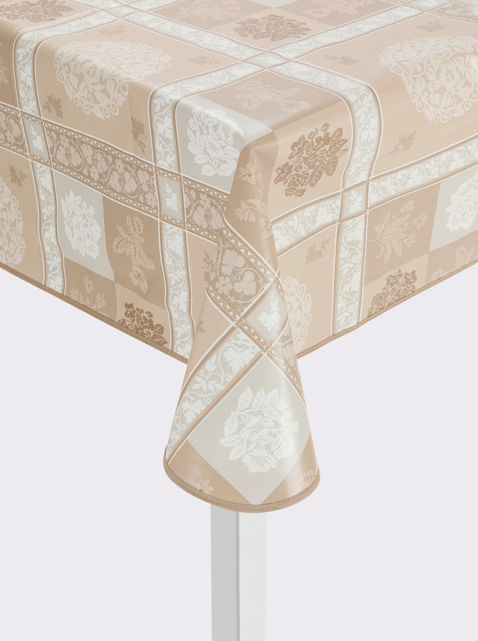 Tischdecke - beige-elfenbein-bedruckt