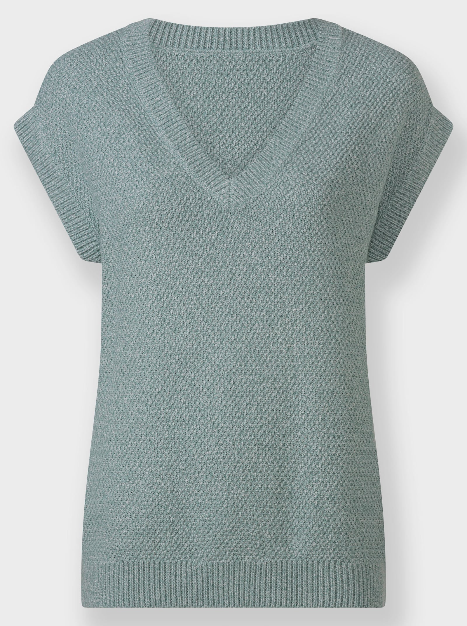 Pullunder in Perlstruktur - jade-meliert