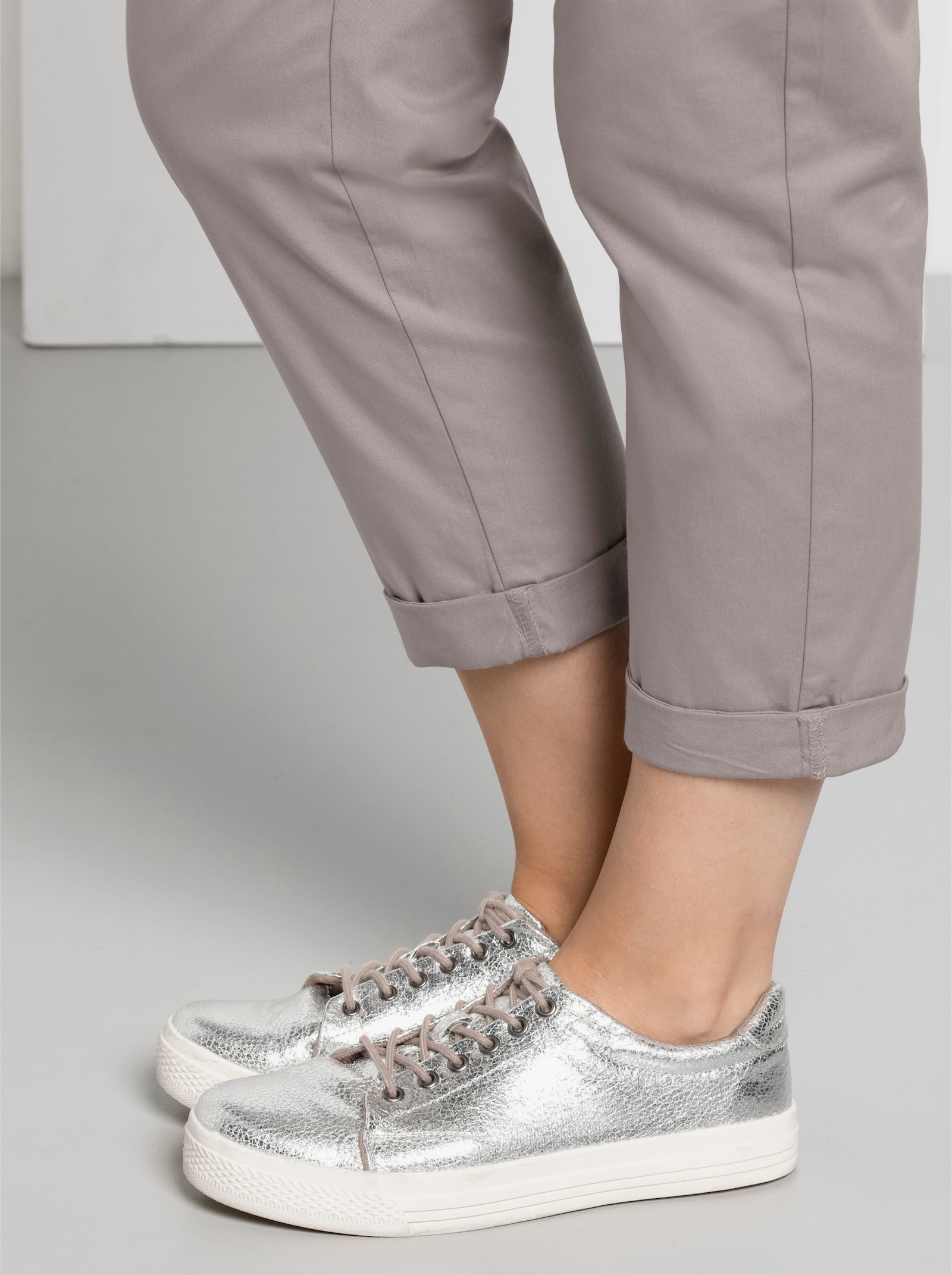 sheego 7/8-broek in smal model - zilvergrijs