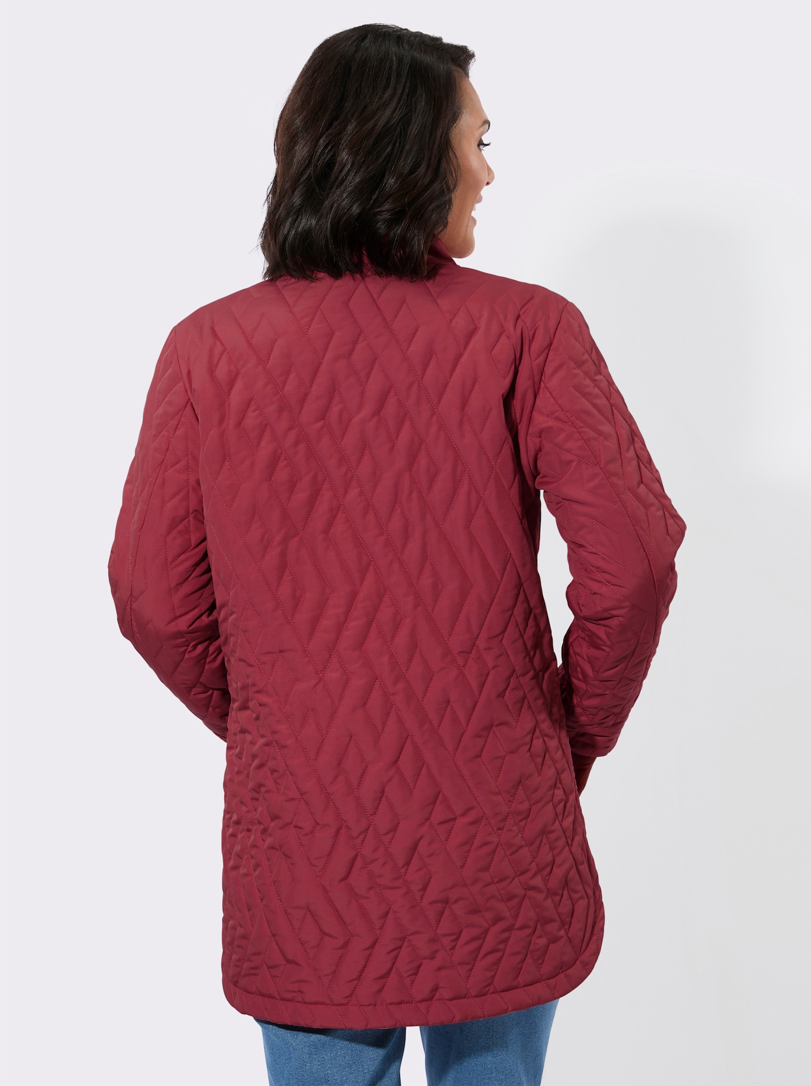 Steppjacke mit Seitenschlitzen - dunkelrot