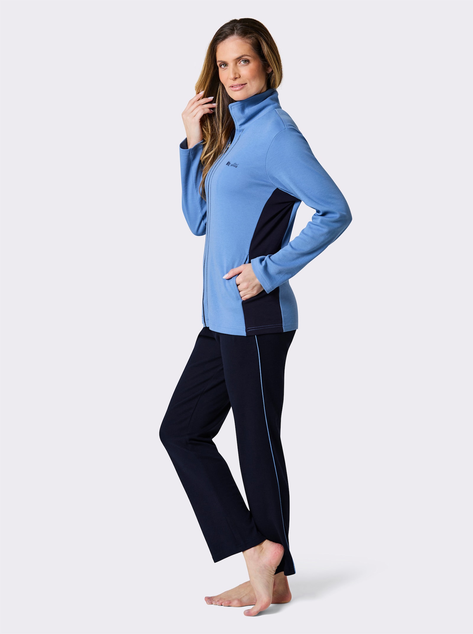 feel good Hausanzug - mittelblau-marine