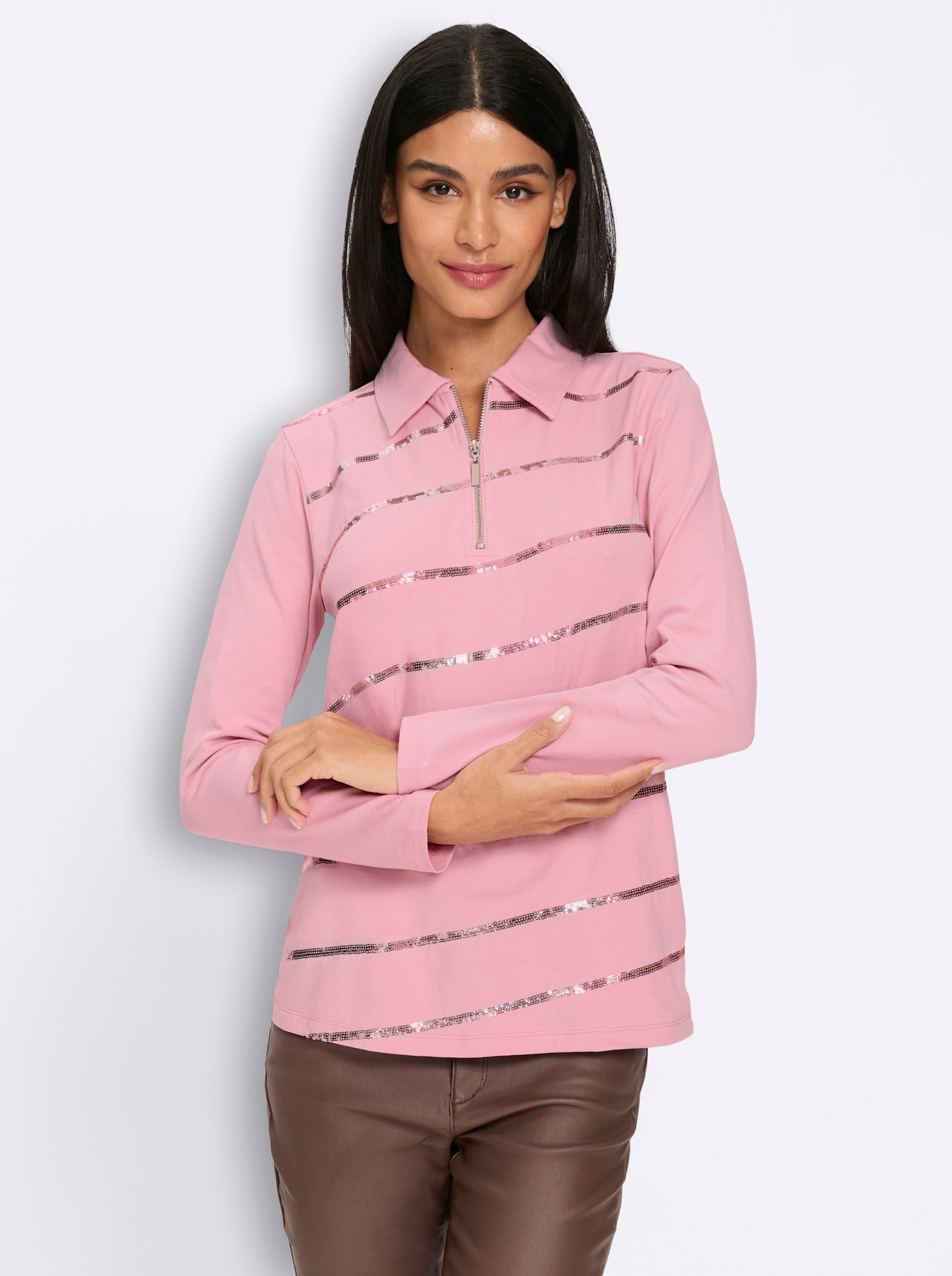 Langarm-Poloshirt
