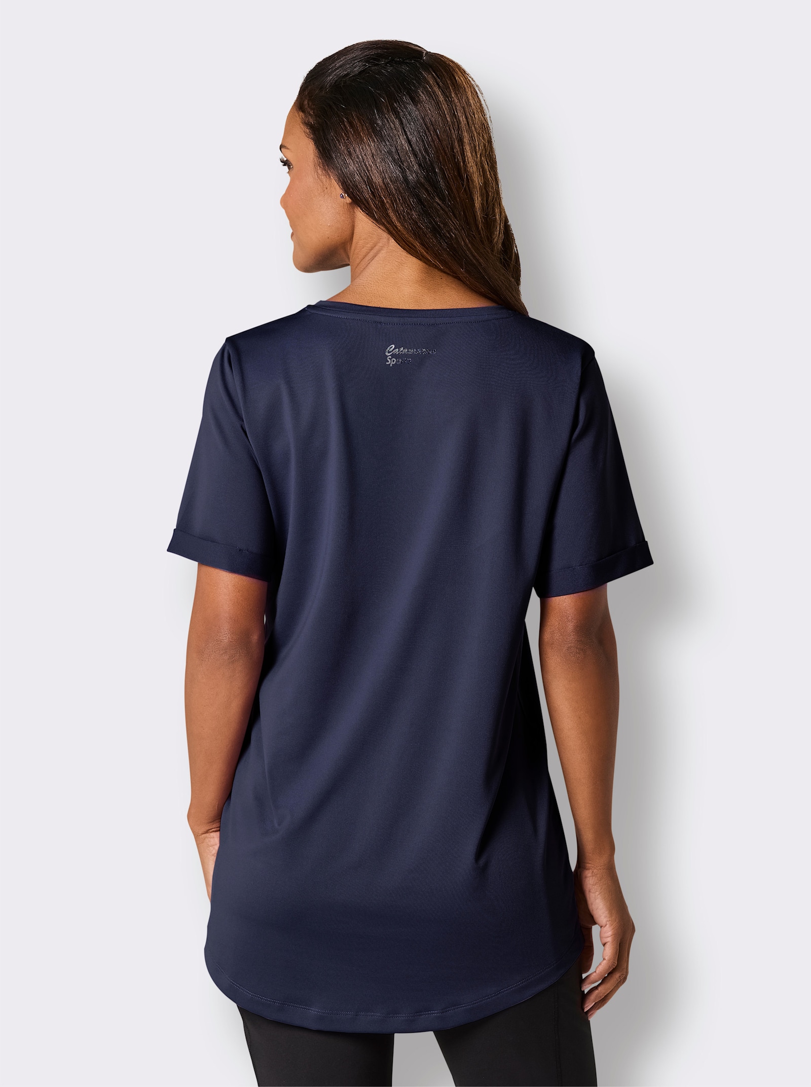 Catamaran Sports Funktionsshirt mit hinten längerem Saum - marine