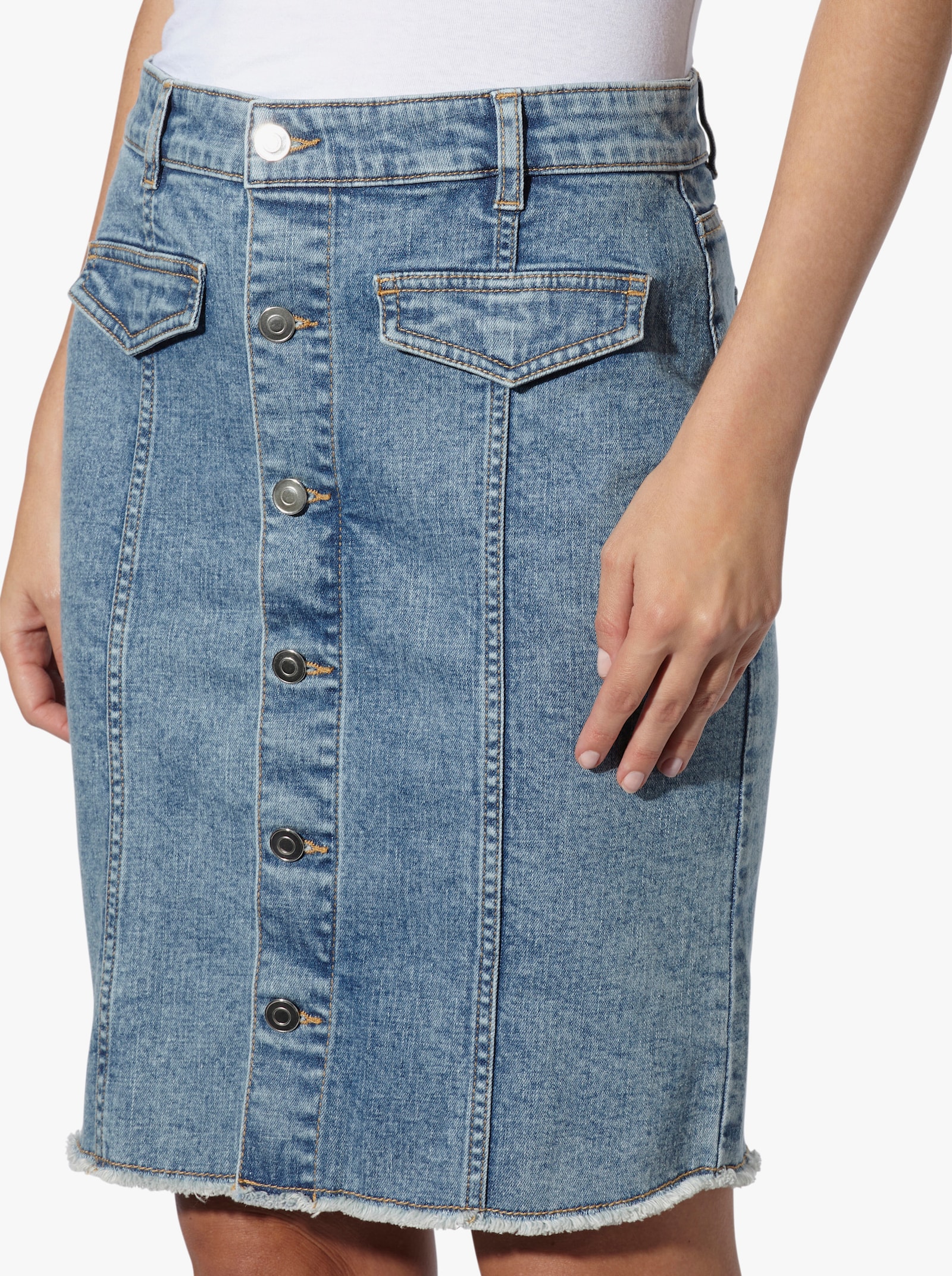 heine Jeansrock durchgeknöpft - blue-bleached