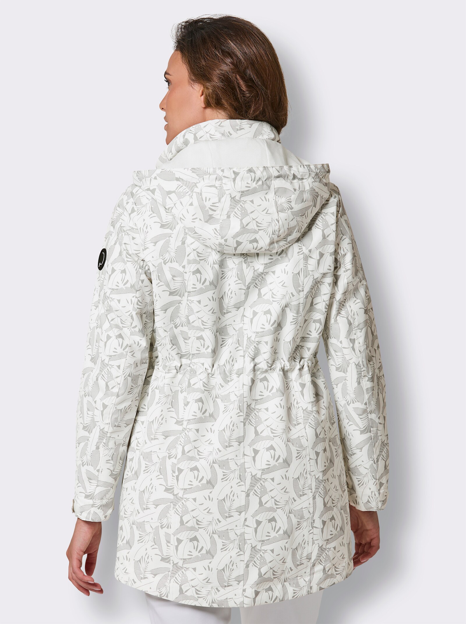 CREATION L PREMIUM Funktionsjacke mit Taillen-Tunnelzug - ecru-steingrau-bedruckt