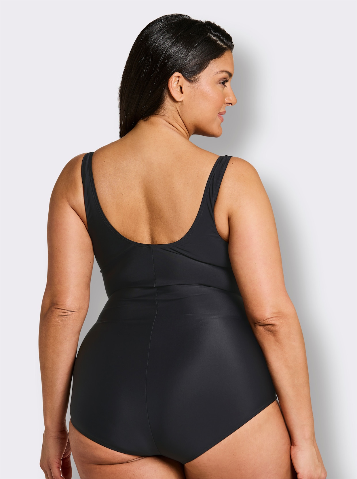 Badeanzug mit gefüttertem Vorderteil - schwarz-bedruckt