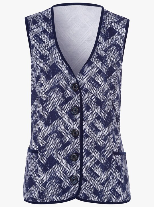Weste - marine-gemustert