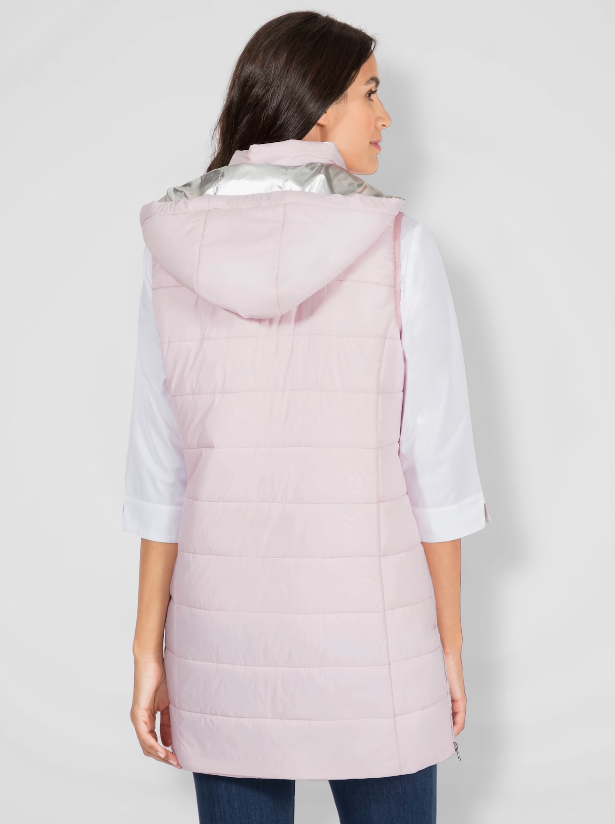 Gilet long - rose clair