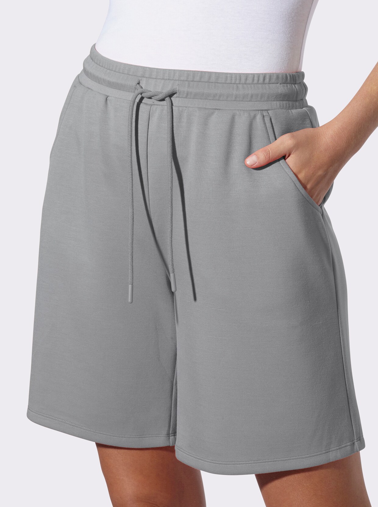 heine Short en matière sweat - gris pierre