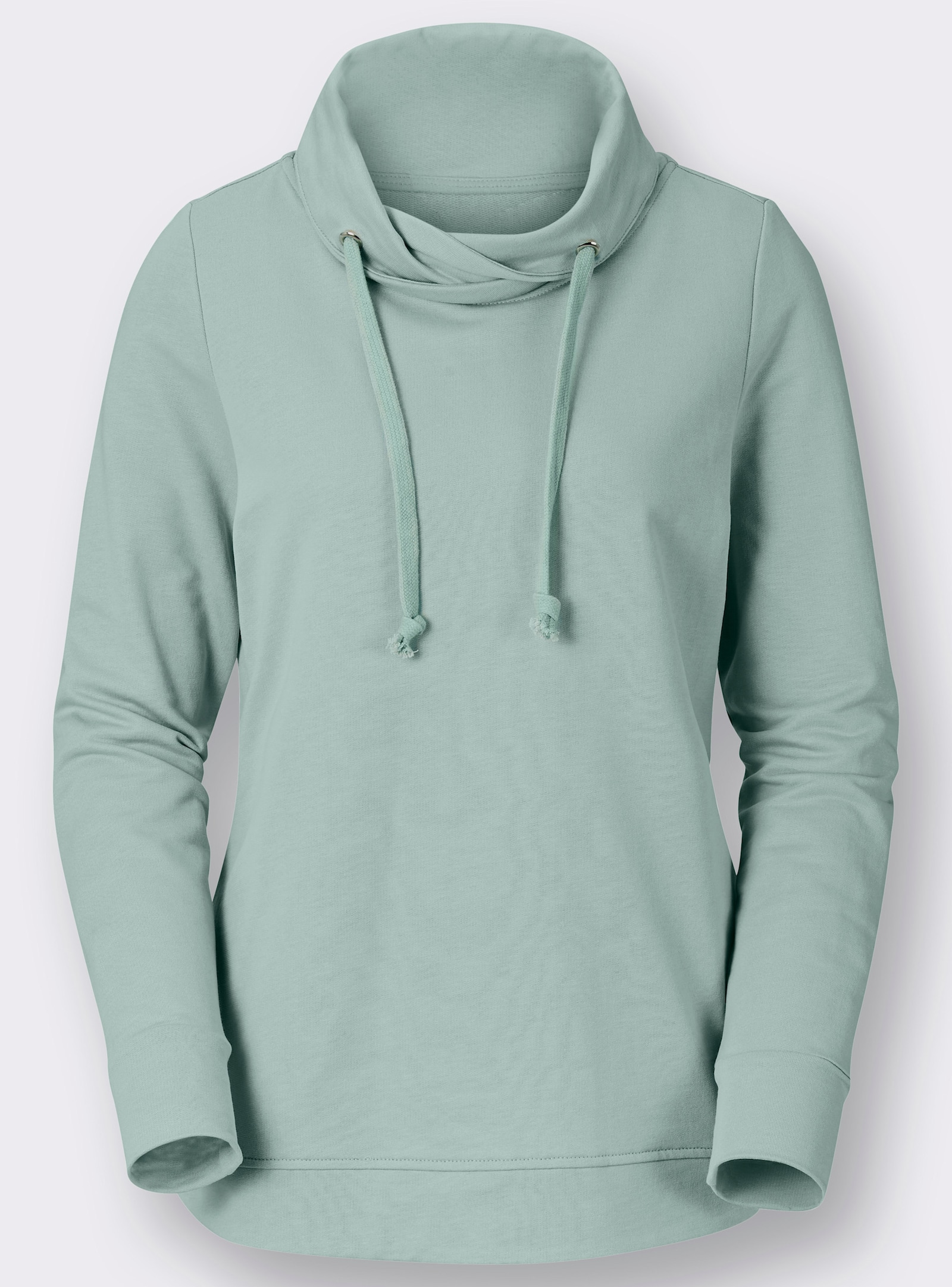 Sweatshirt mit halsfernem Rollkragen - mint