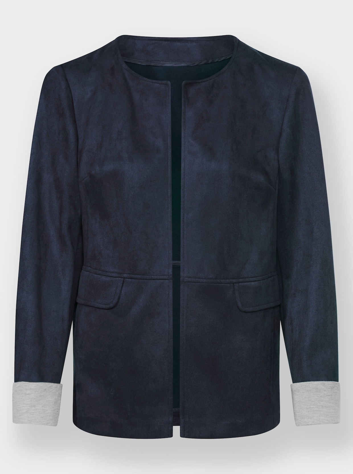 Blazer van imitatieleer - marine