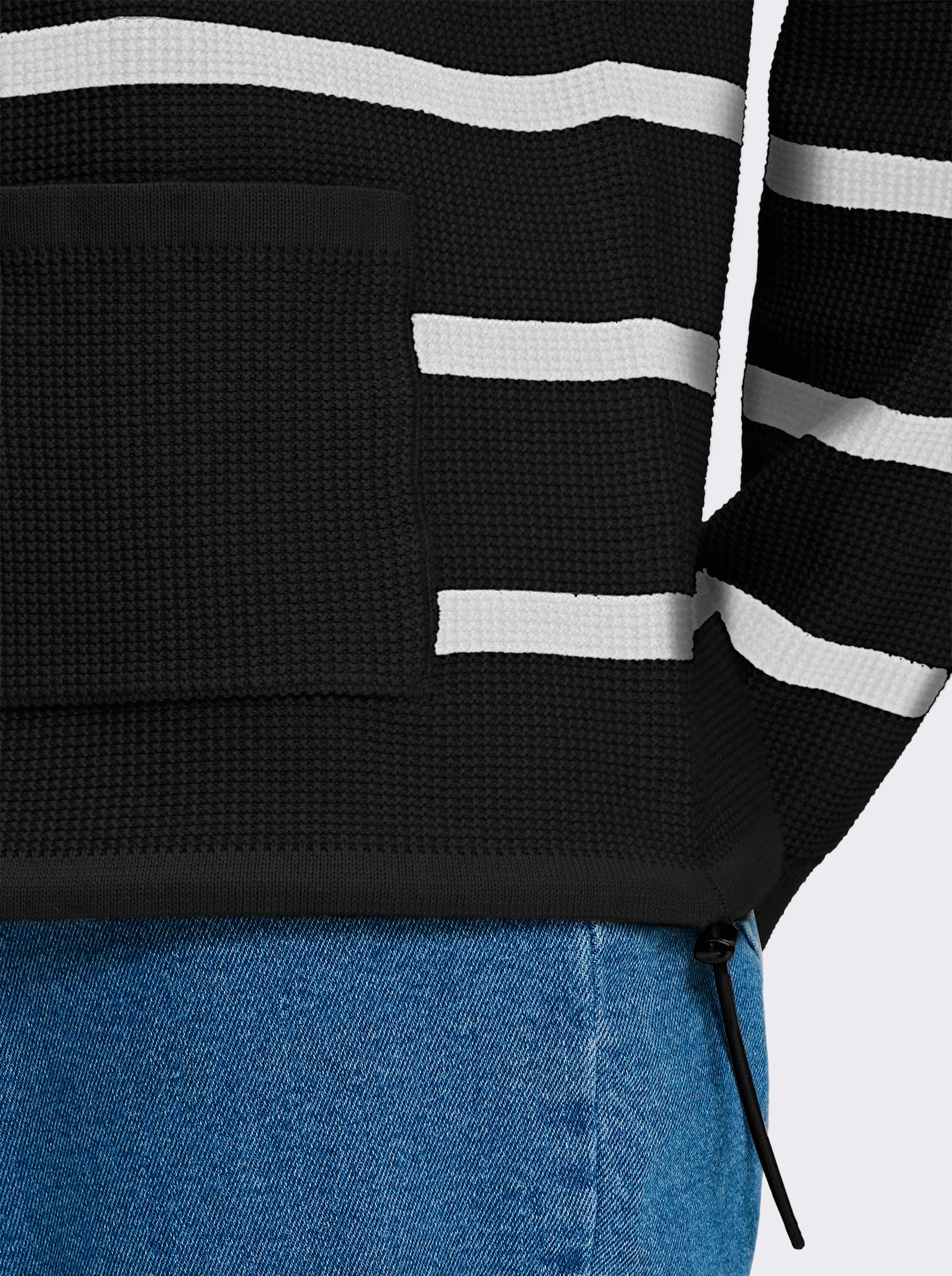 heine Strickpullover mit Ringelstreifen - schwarz-ecru-gestreift