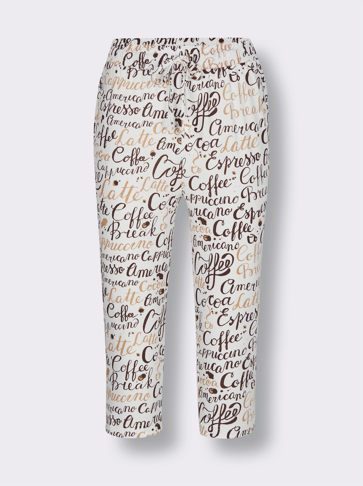 wäschepur Capri-Hose - ecru-schoko-bedruckt