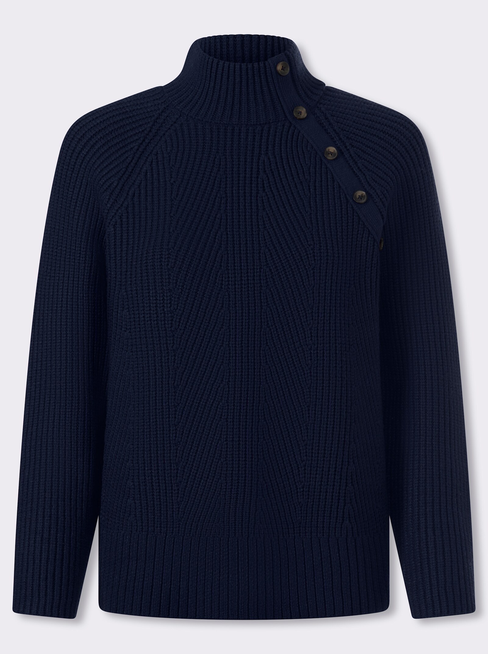 heine Pullover mit Zierknöpfen - marine