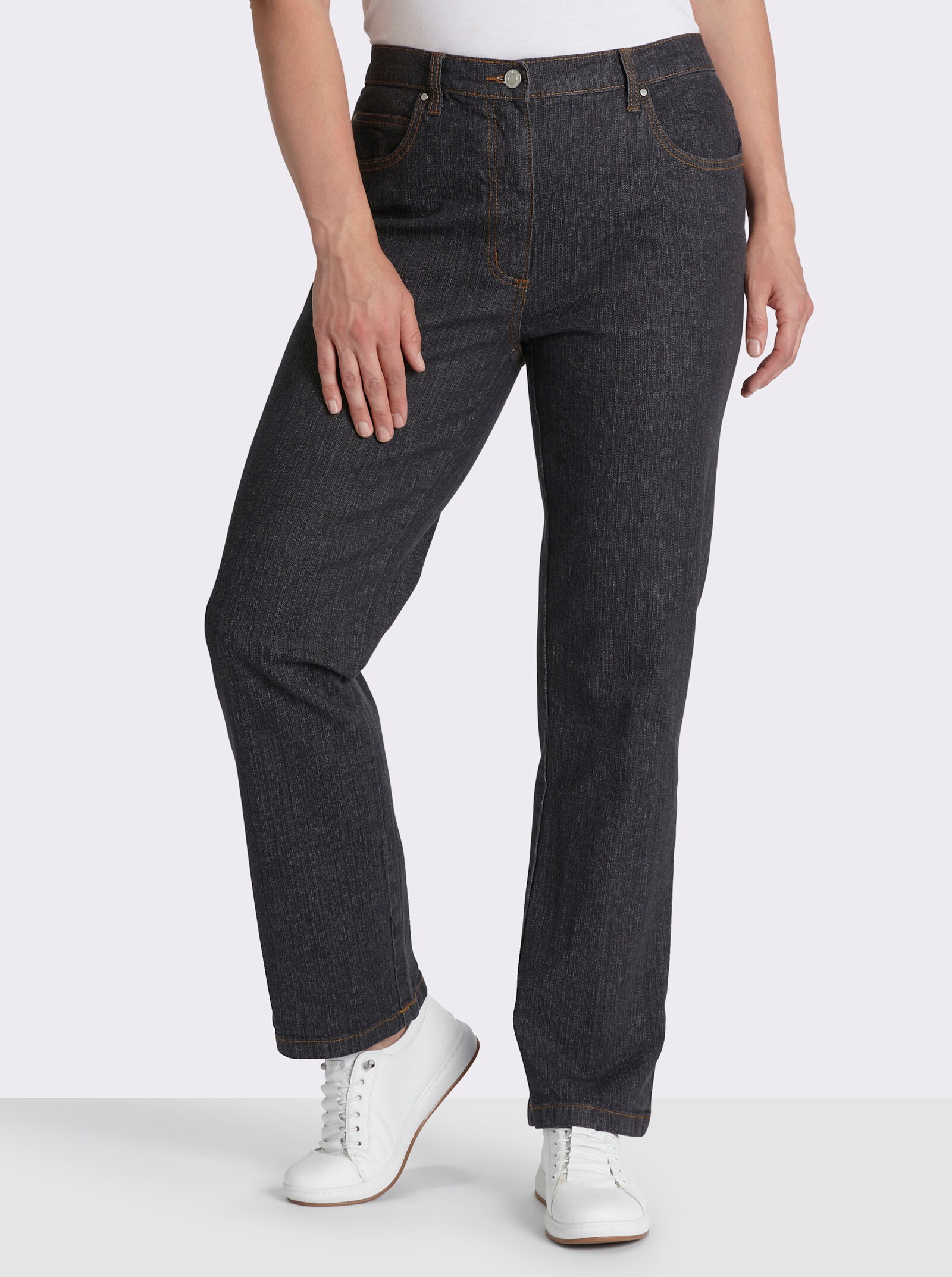 5-Pocket-Jeans mit Baumwoll-Stretch - black-denim
