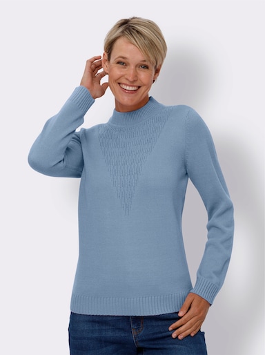 Stehkragenpullover - hellblau