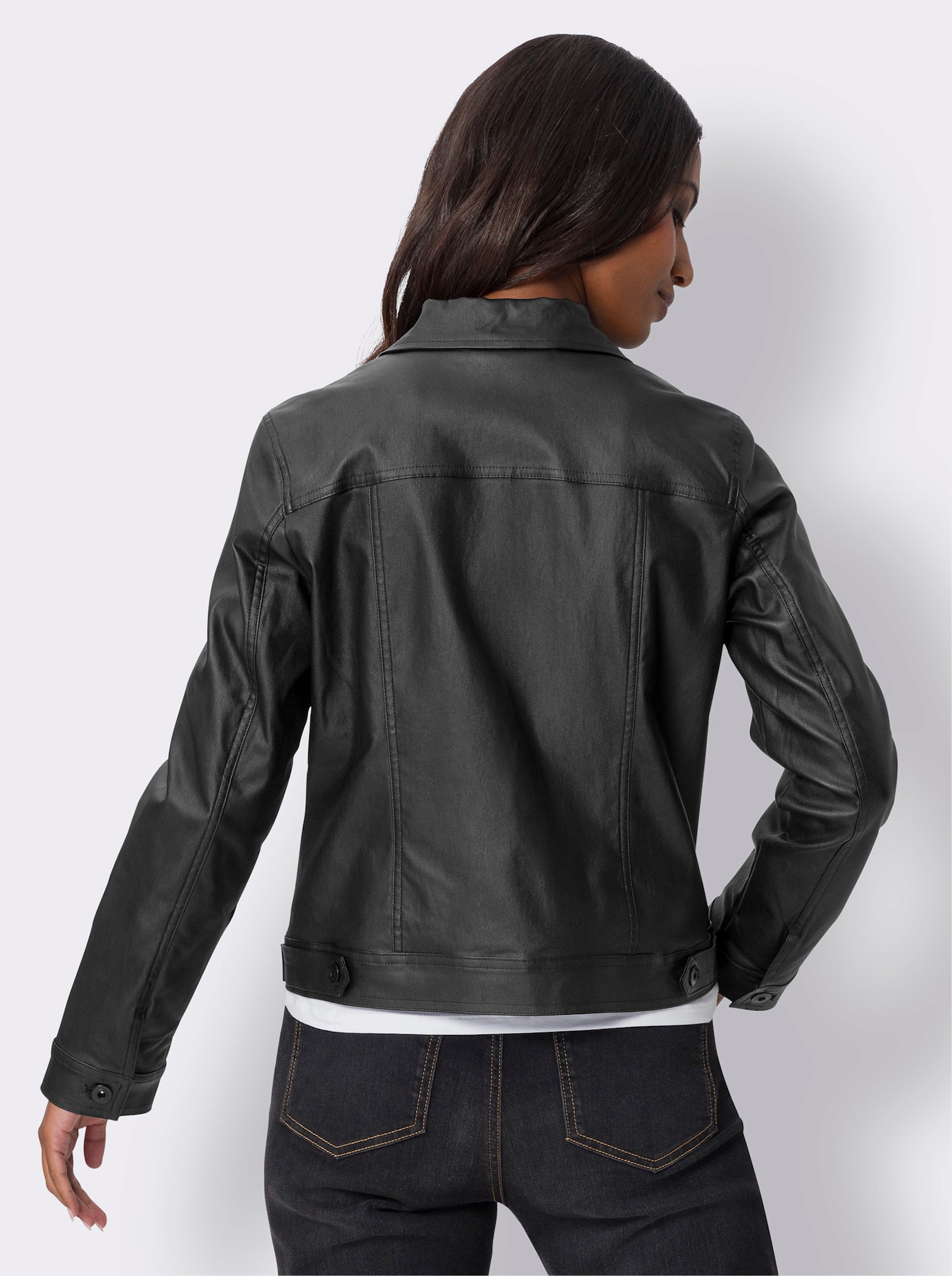 heine Jackenblazer mit Glanzbeschichtung - schwarz