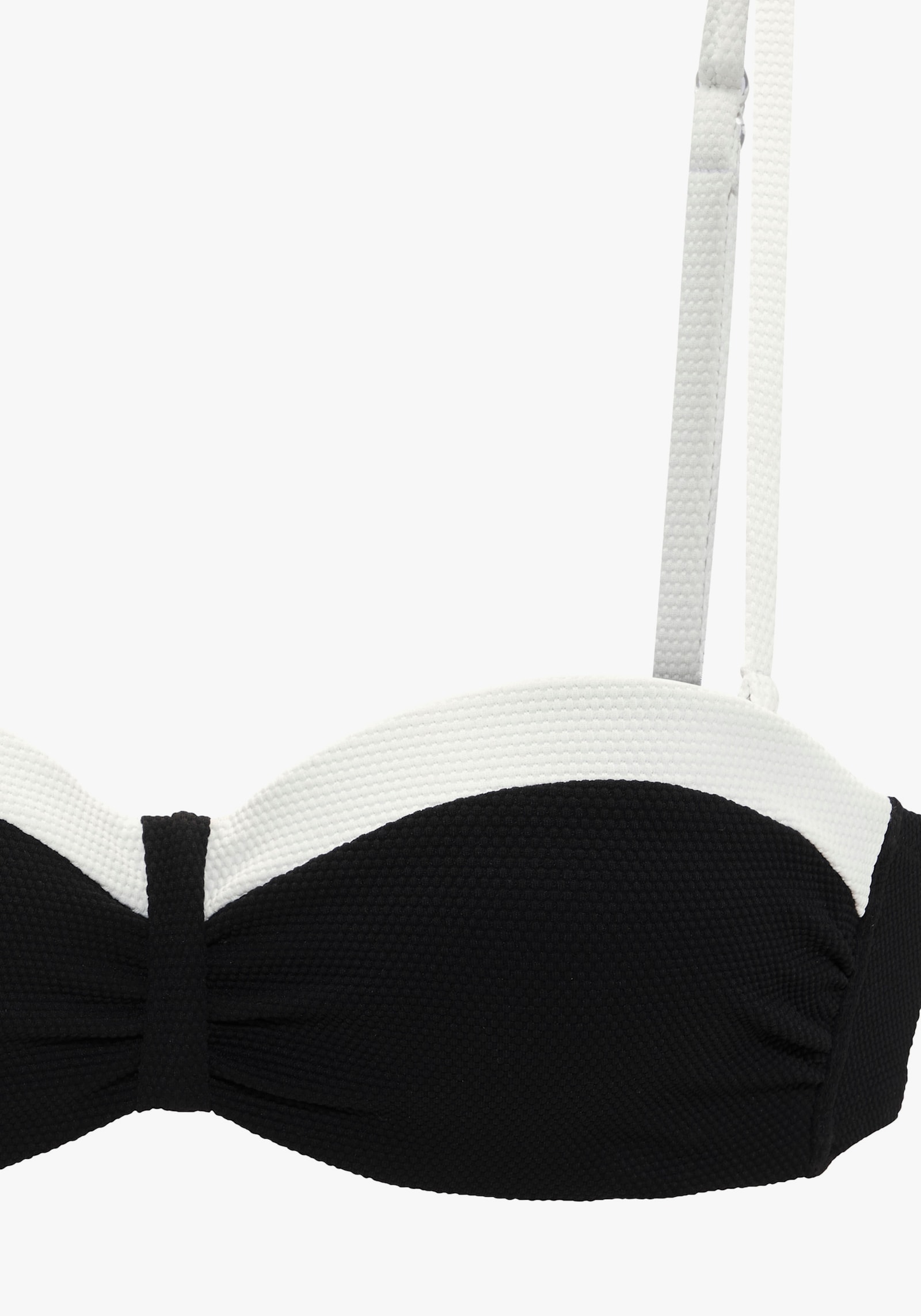 LASCANA Bügel-Bandeau-Bikini-Top - schwarz-creme