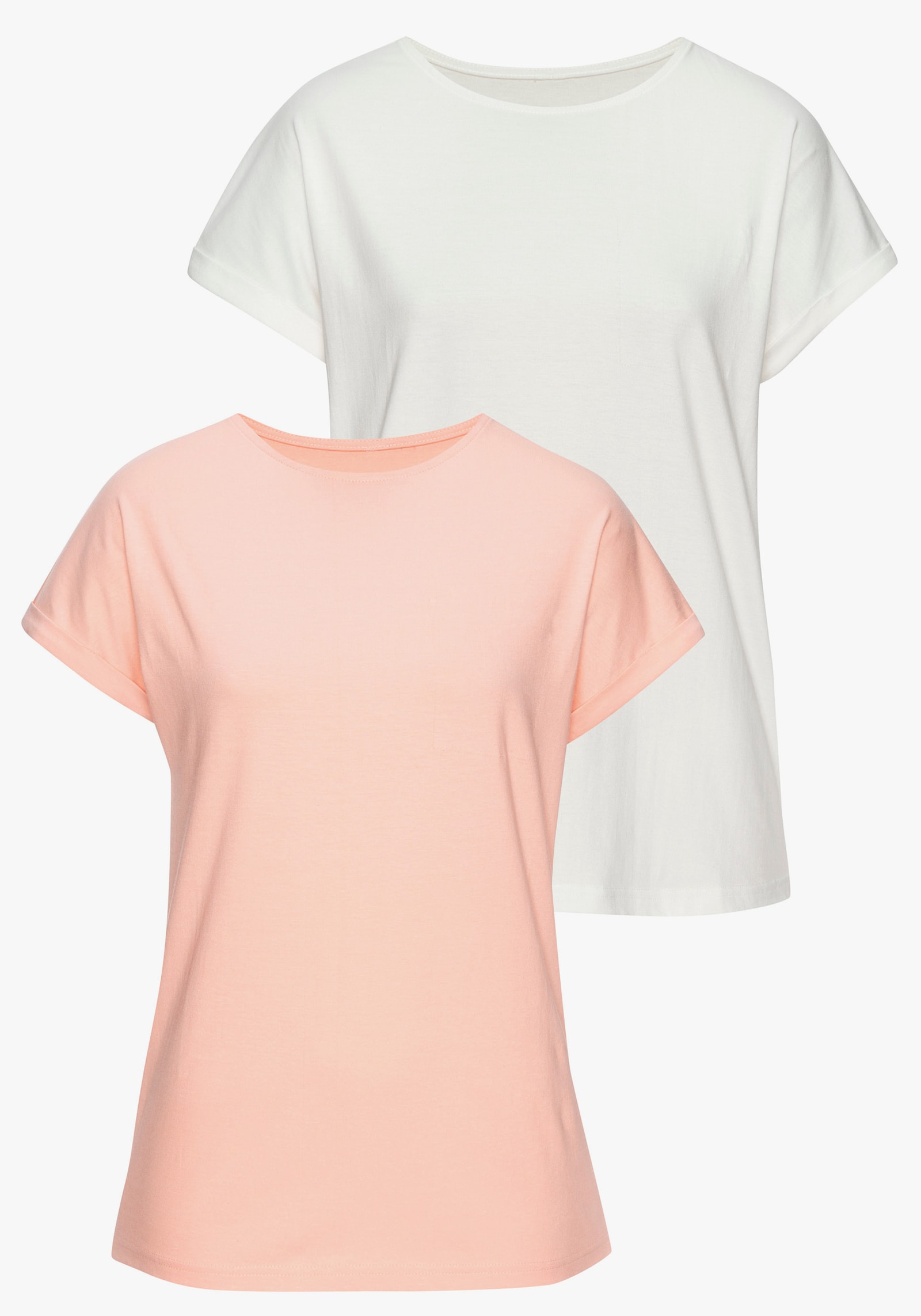 Vivance T-Shirt - peach / offwhite