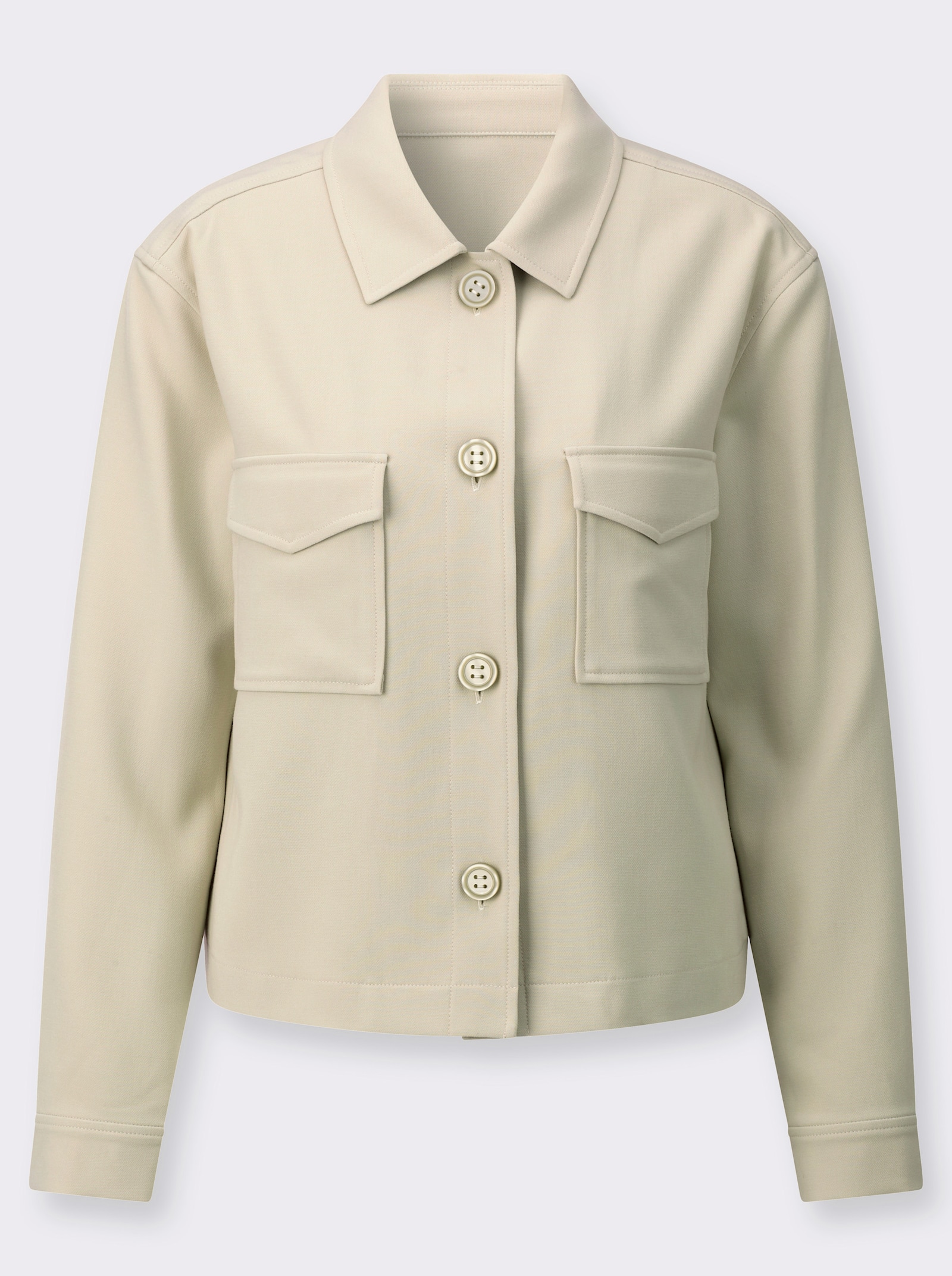 Kurzblazer in kastiger Form - sand