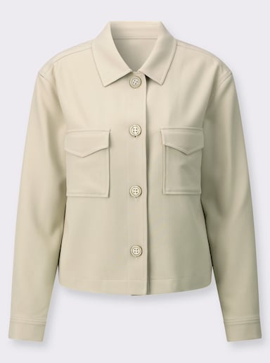 Kurzblazer in kastiger Form - sand