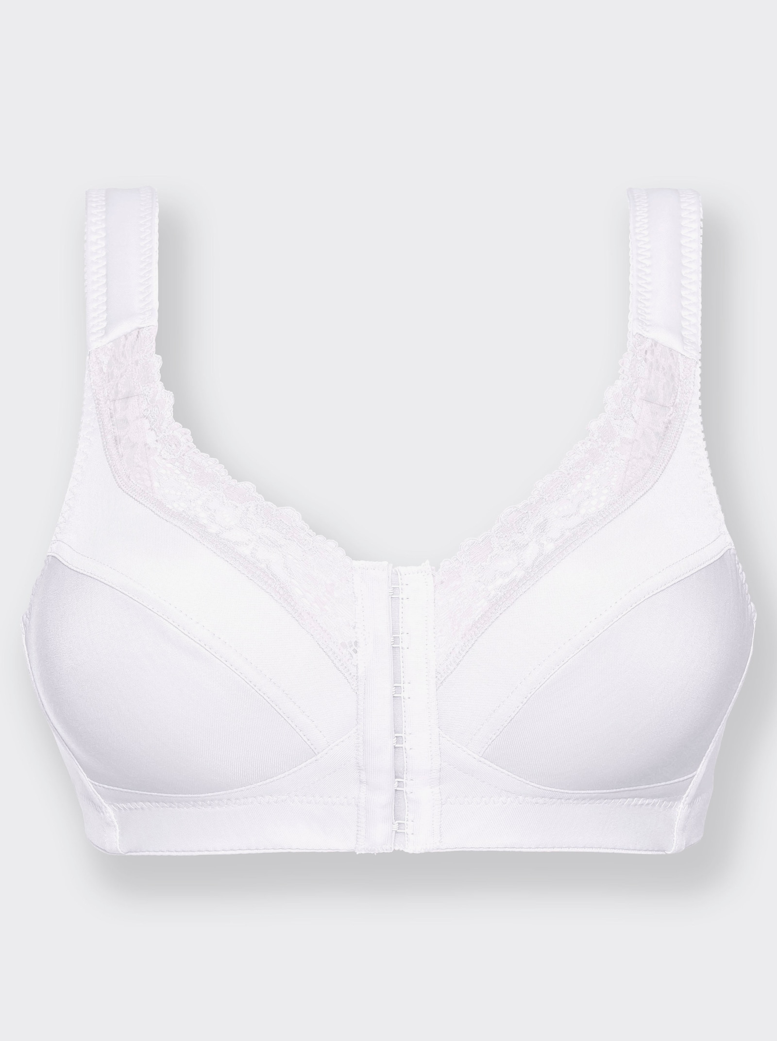 Swegmark Vorderverschluss-BH ohne Bügel mit Verstärkung - weiß