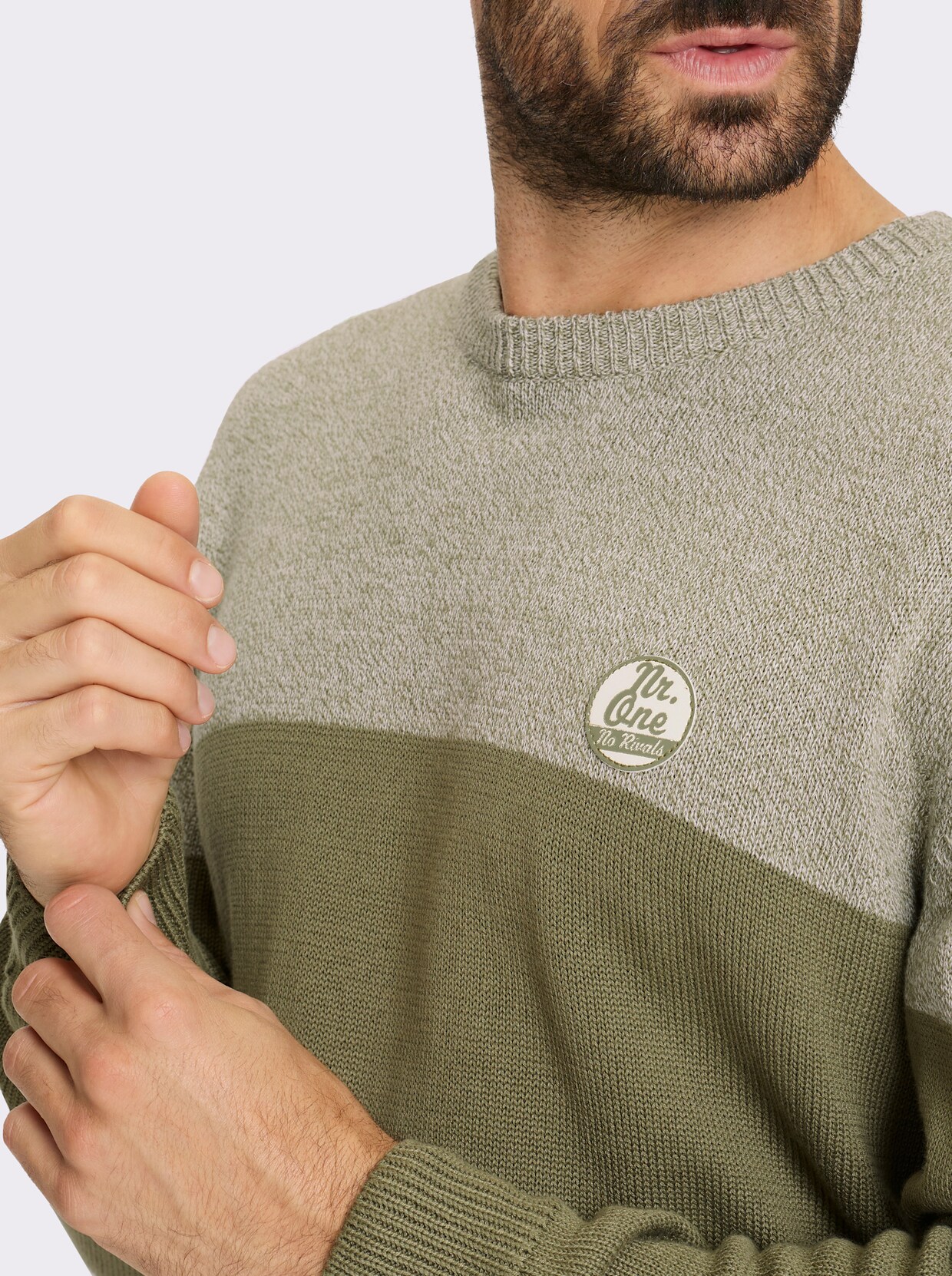 Catamaran Rundhalspullover - khaki-meliert