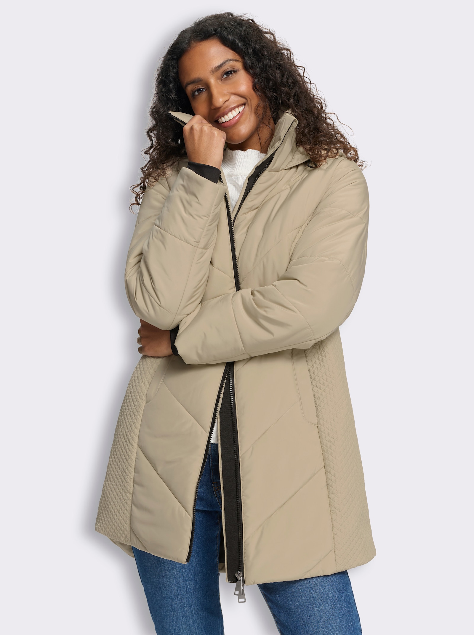 heine Steppjacke mit Stulpen - beige