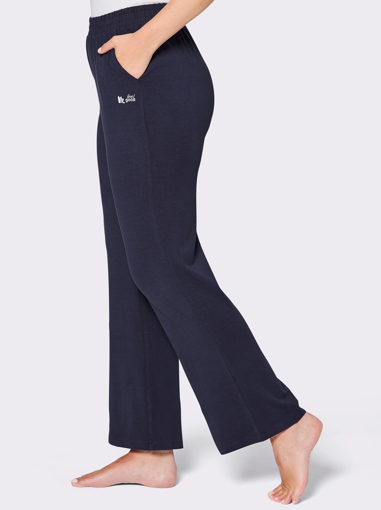 feel good Dehnbund-Hose aus leichtem Jersey - marine