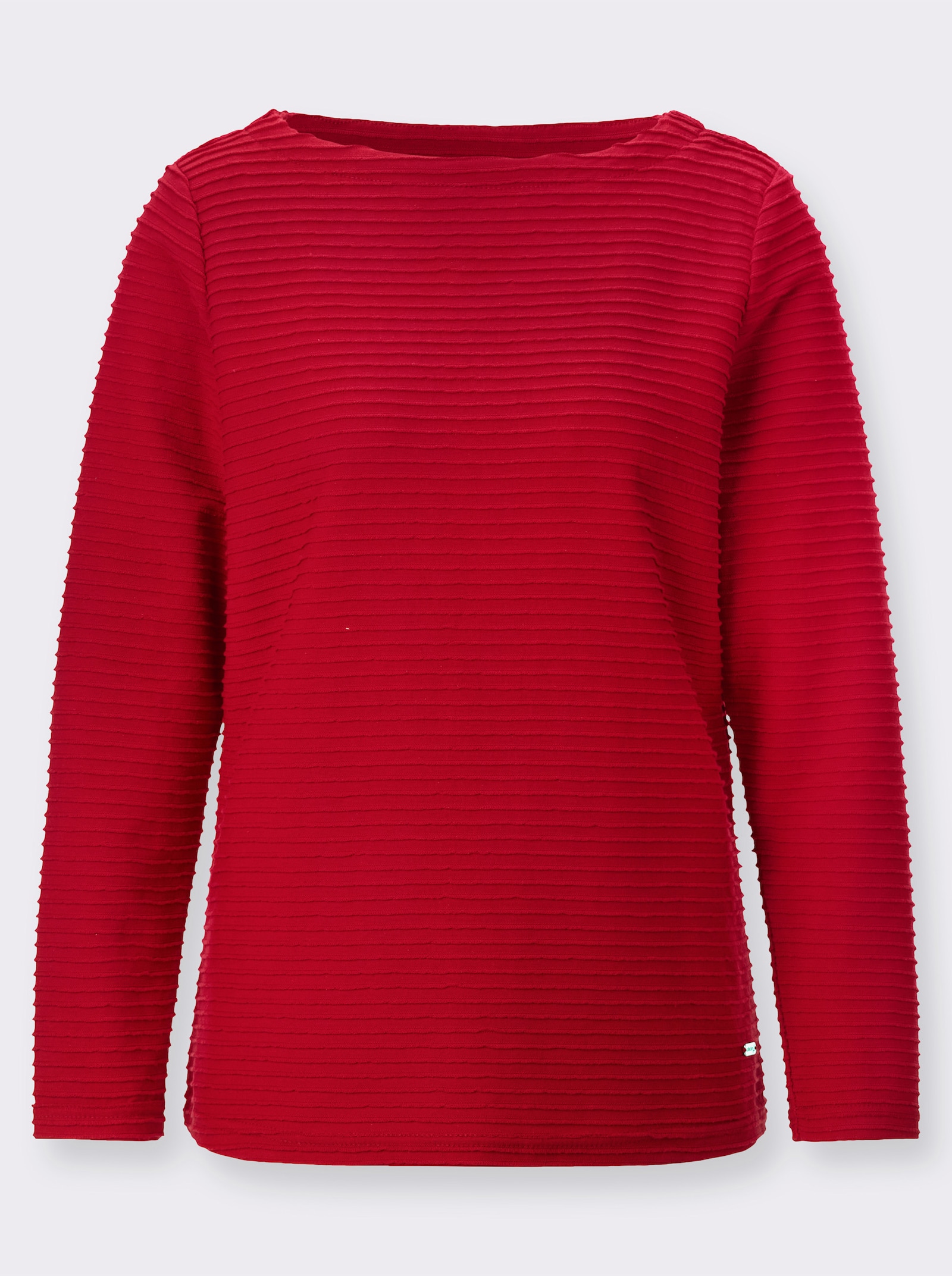 Langarmshirt mit U-Boot-Ausschnitt - rot