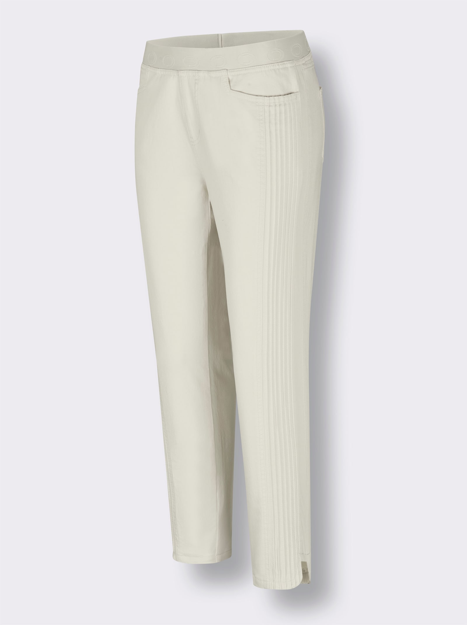 CREATION L PREMIUM Schlupfjeans mit Nieten-Details - ecru