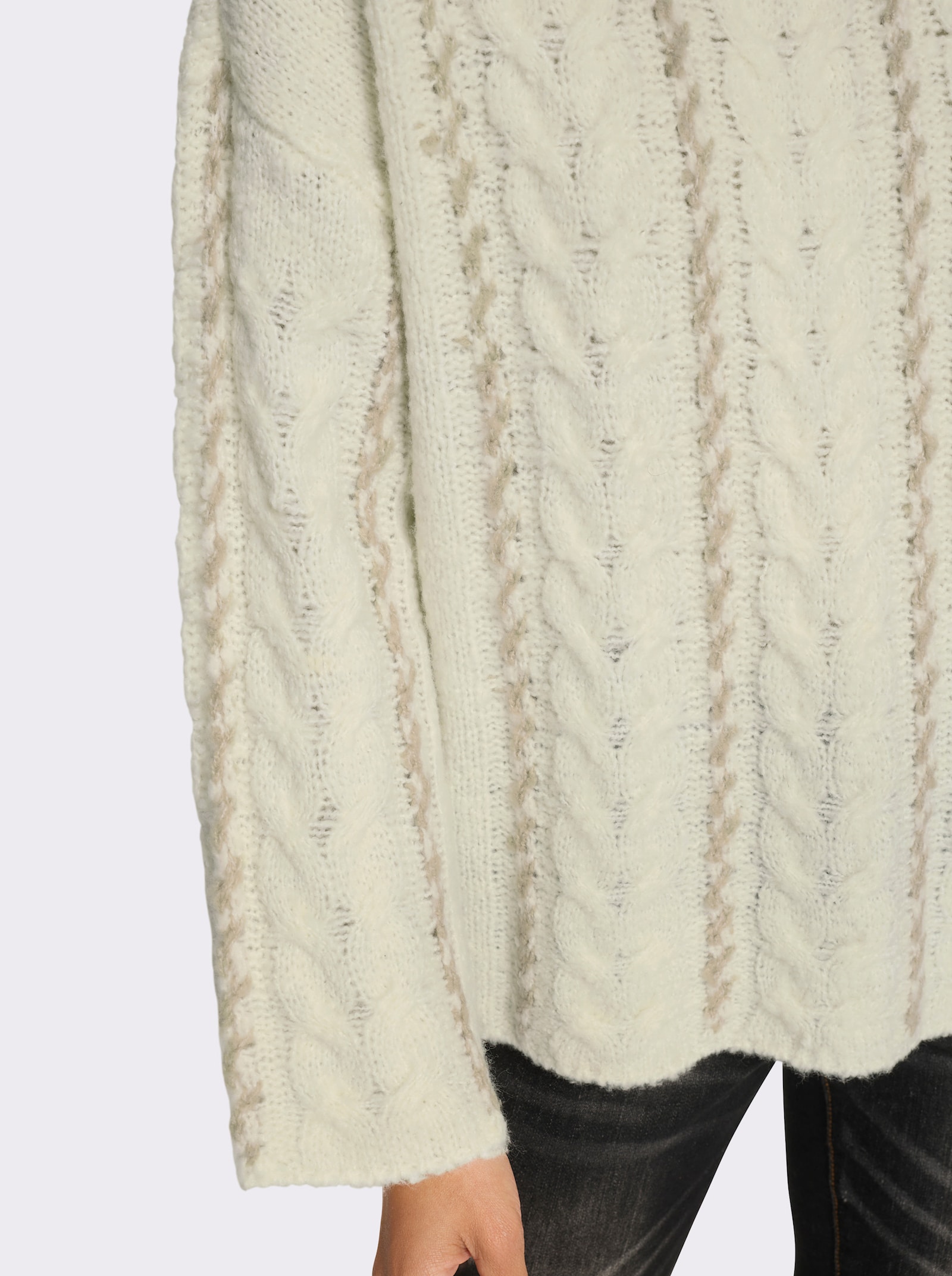 heine Strickpullover mit Zopfmuster - champagner