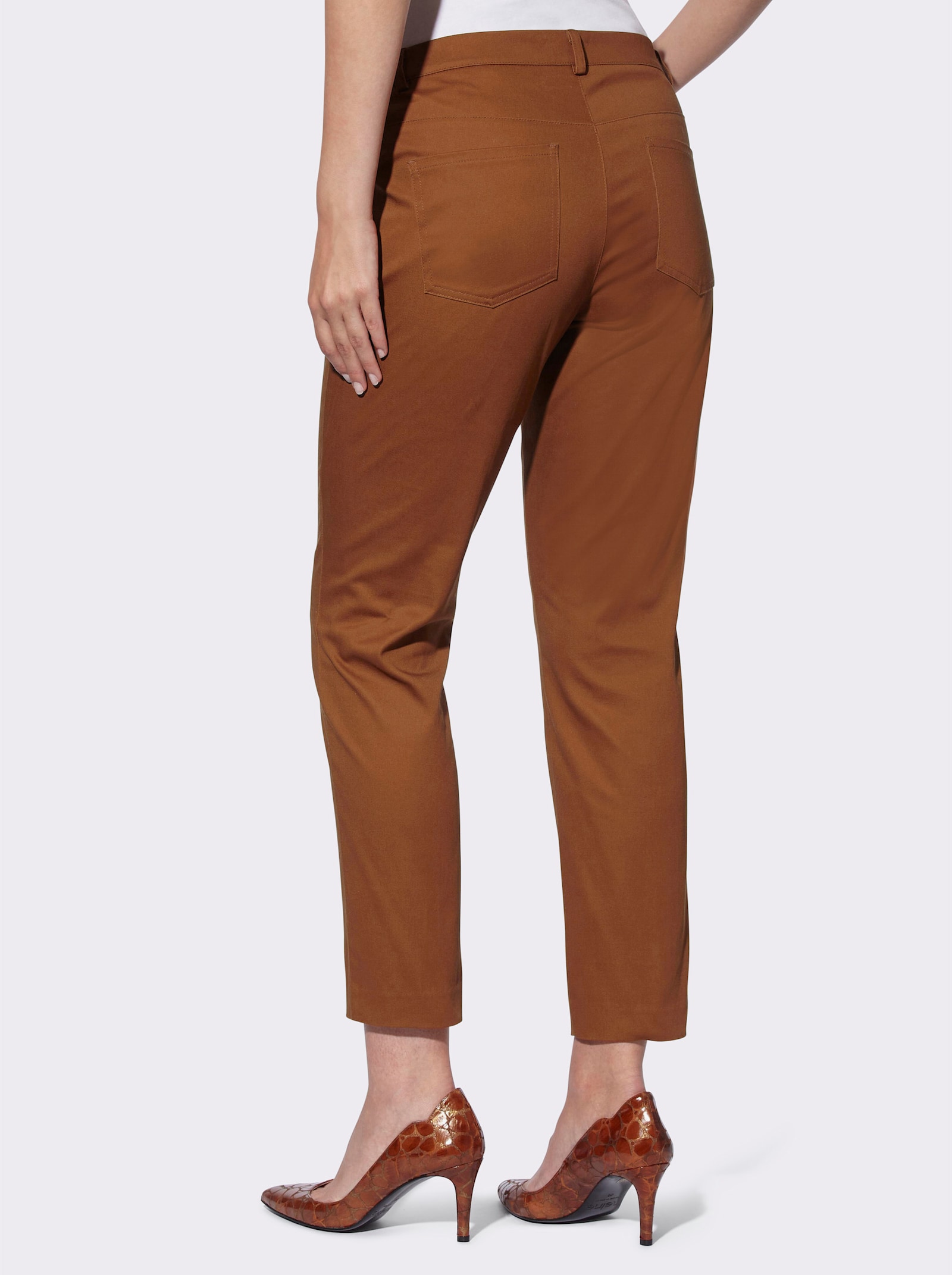 heine Stretch-Hose mit runden Taschen - cognac