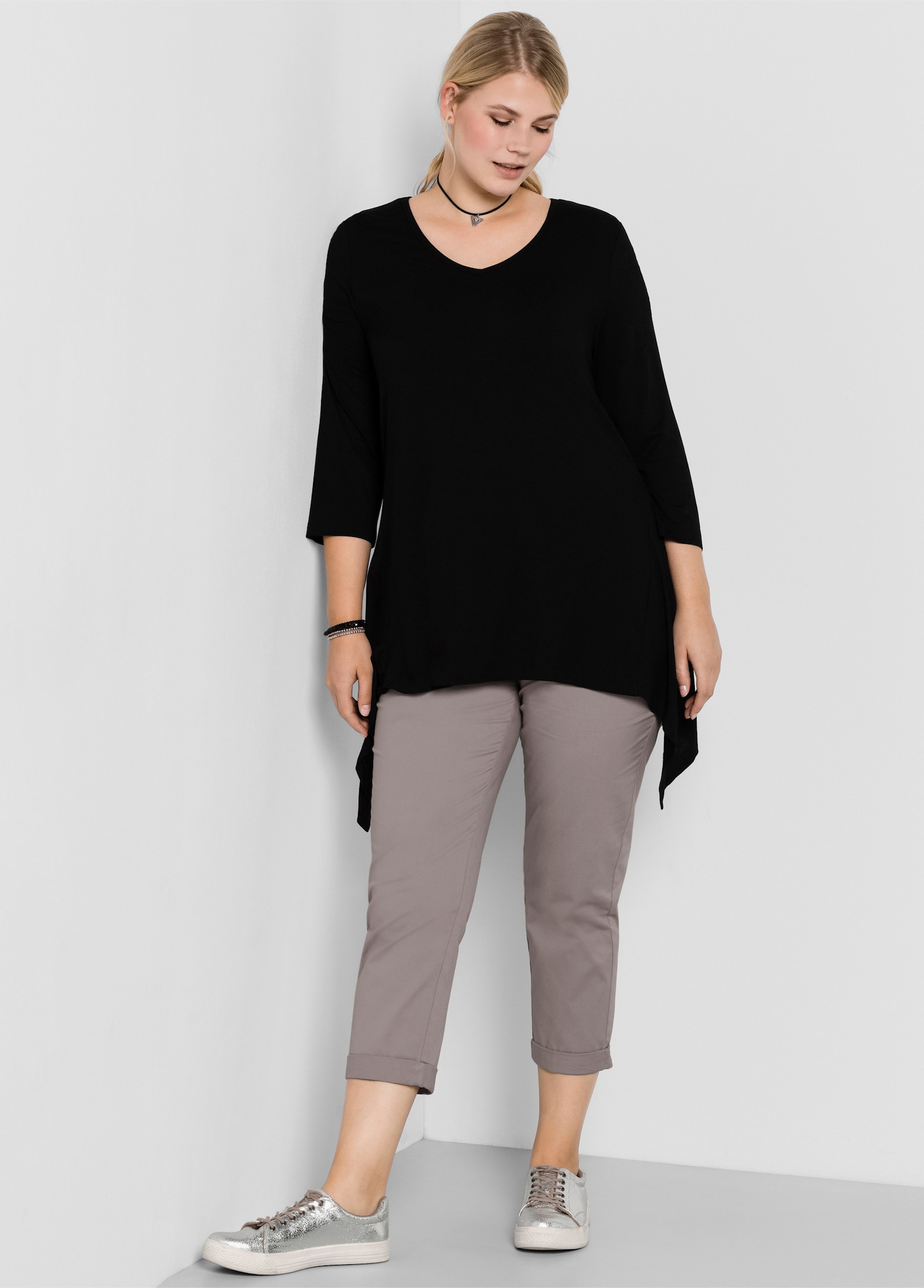 sheego 7/8-broek in smal model - zilvergrijs