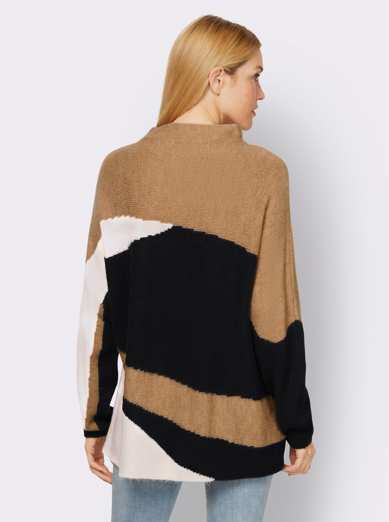 heine Pullover - zwart/camel gedessineerd