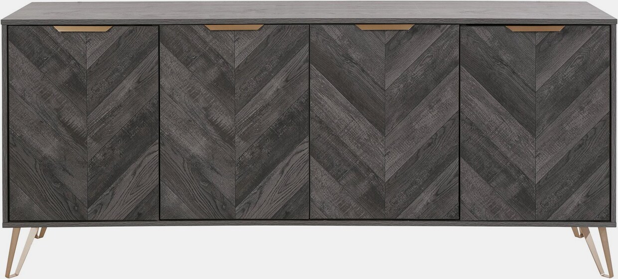 Leonique Sideboard - grau anthrazit /golden
