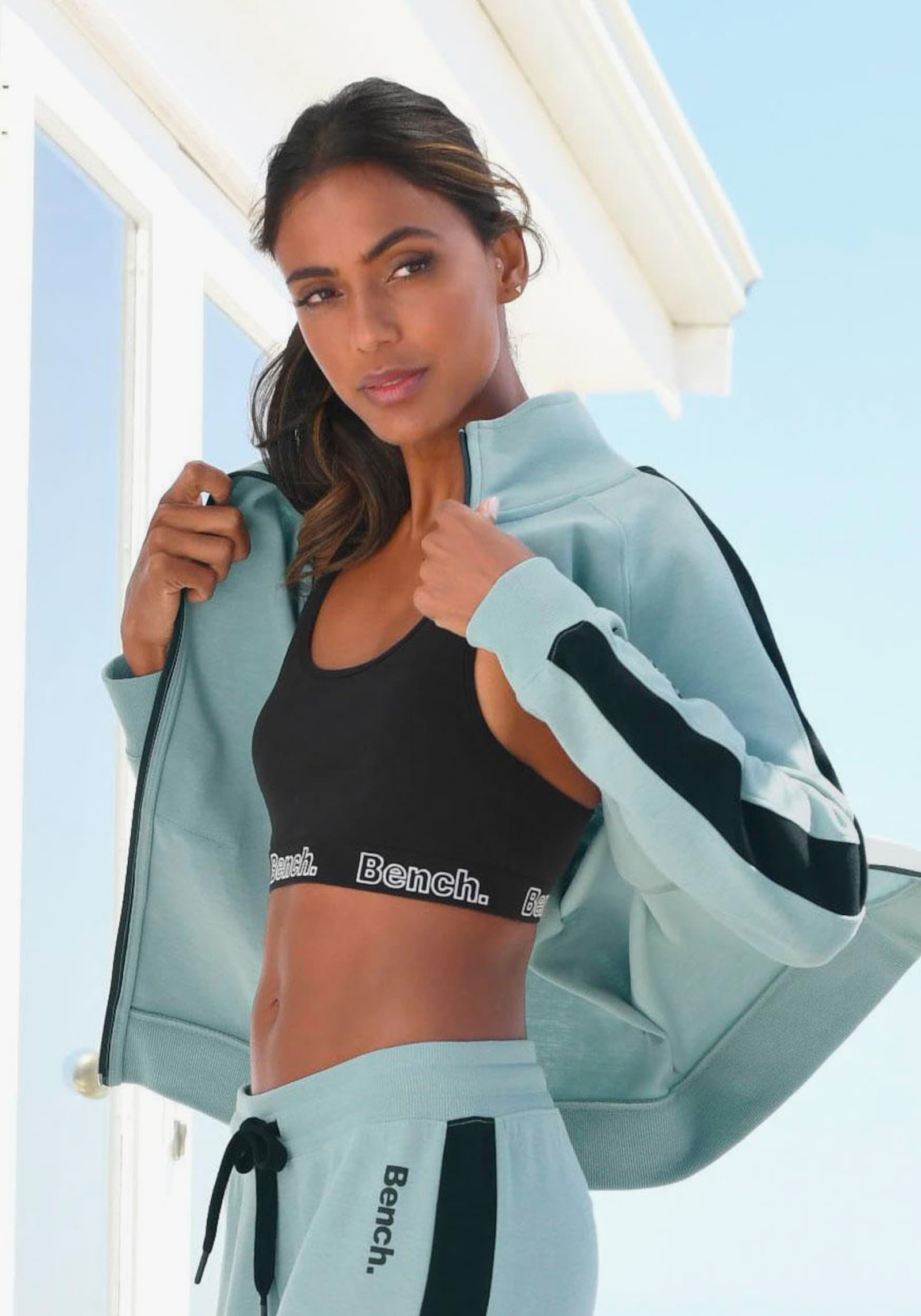 Bench. Loungewear Veste sweat - menthe-noir