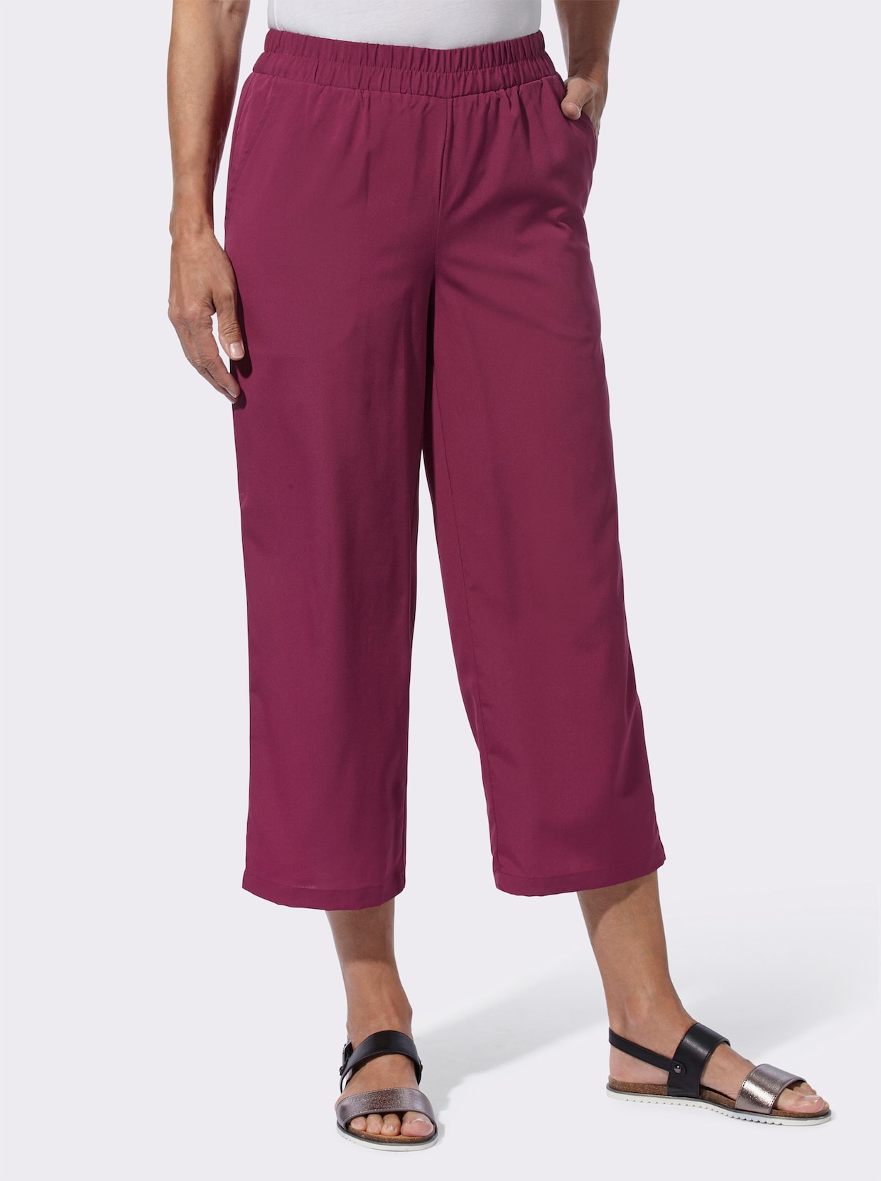 Culotte - fuchsia-mossgrön-randig + malva