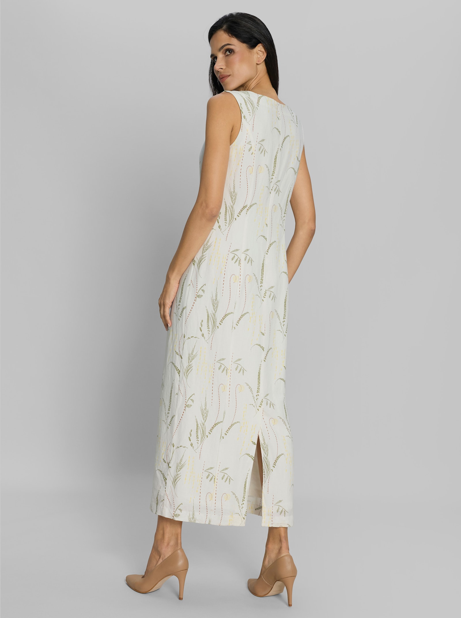 heine Druckkleid mit Karree-Ausschnitt - ecru-schilf-bedruckt
