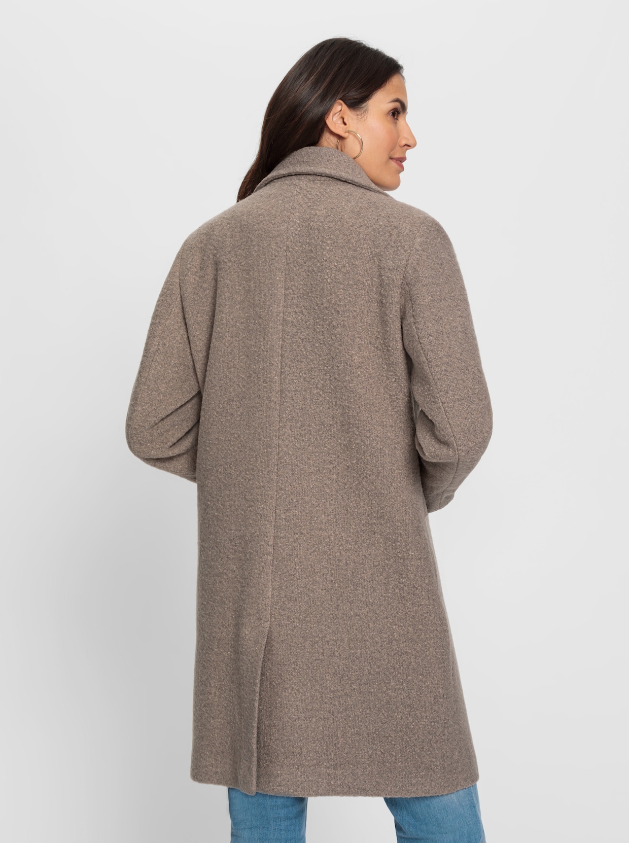 Wollen mantel - sesam/taupe gemêleerd