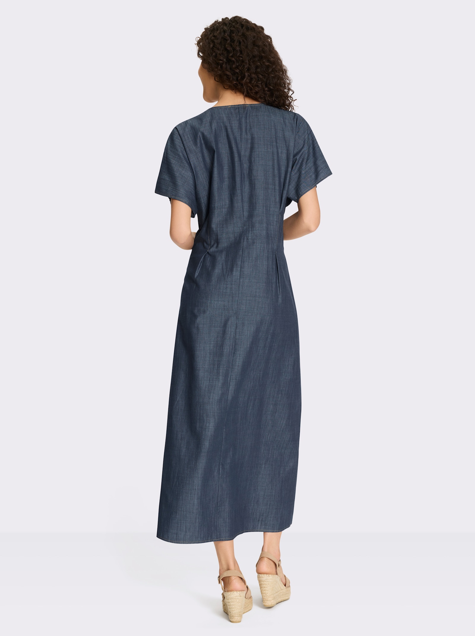 heine Vrijetijdsjurk met geaccentueerde taille - rookblauw gemêleerd