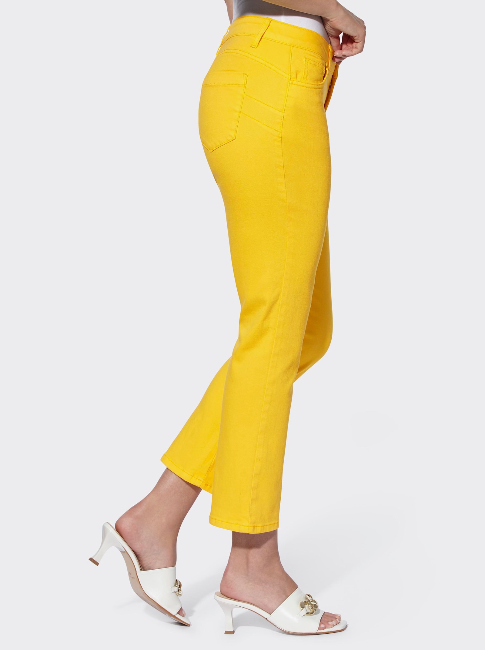 heine Push-up-Jeans mit Glitzer-Appilkation - sonnengelb