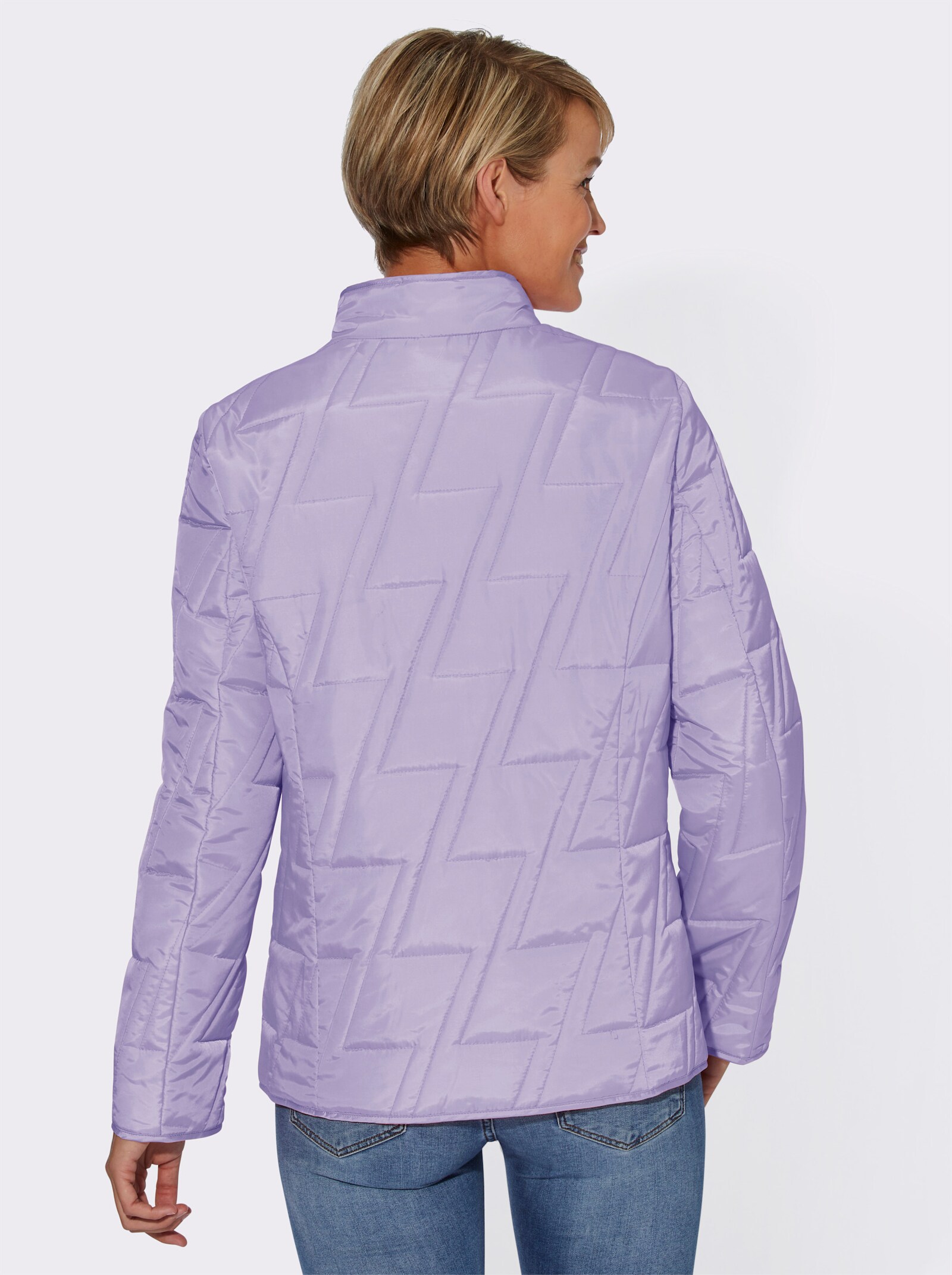 Steppjacke mit Zick-Zack-Muster - flieder