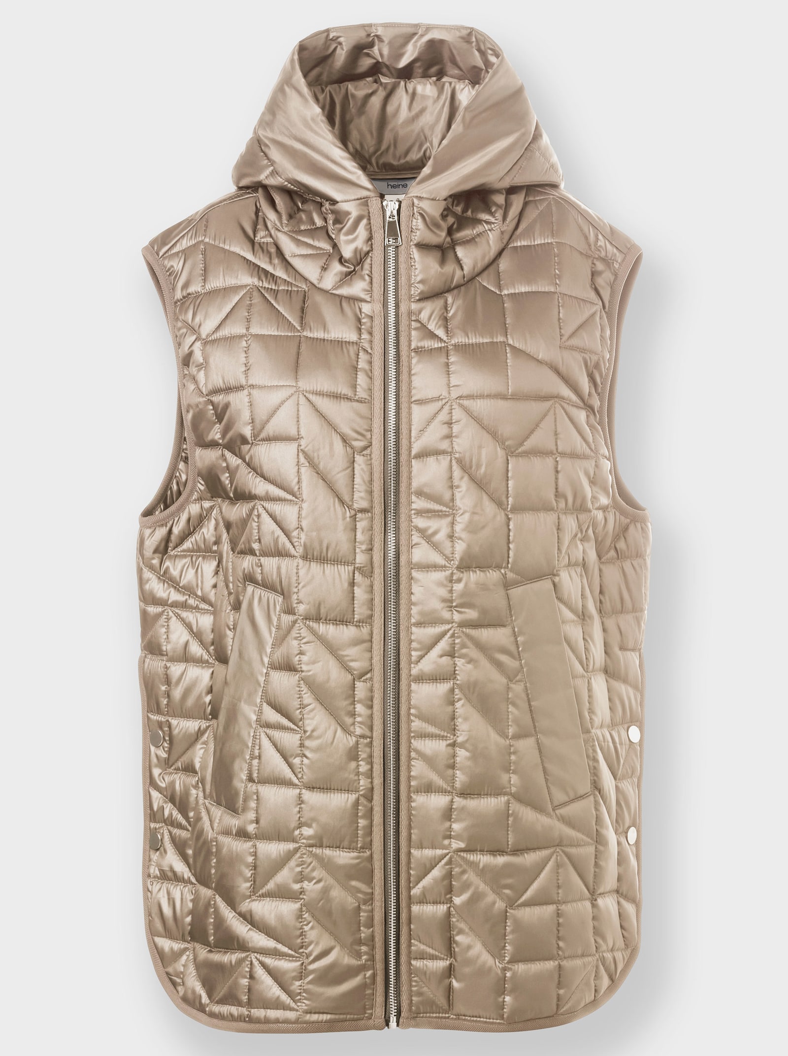 heine Gilet matelassé avec fentes latérales boutonnées - beige