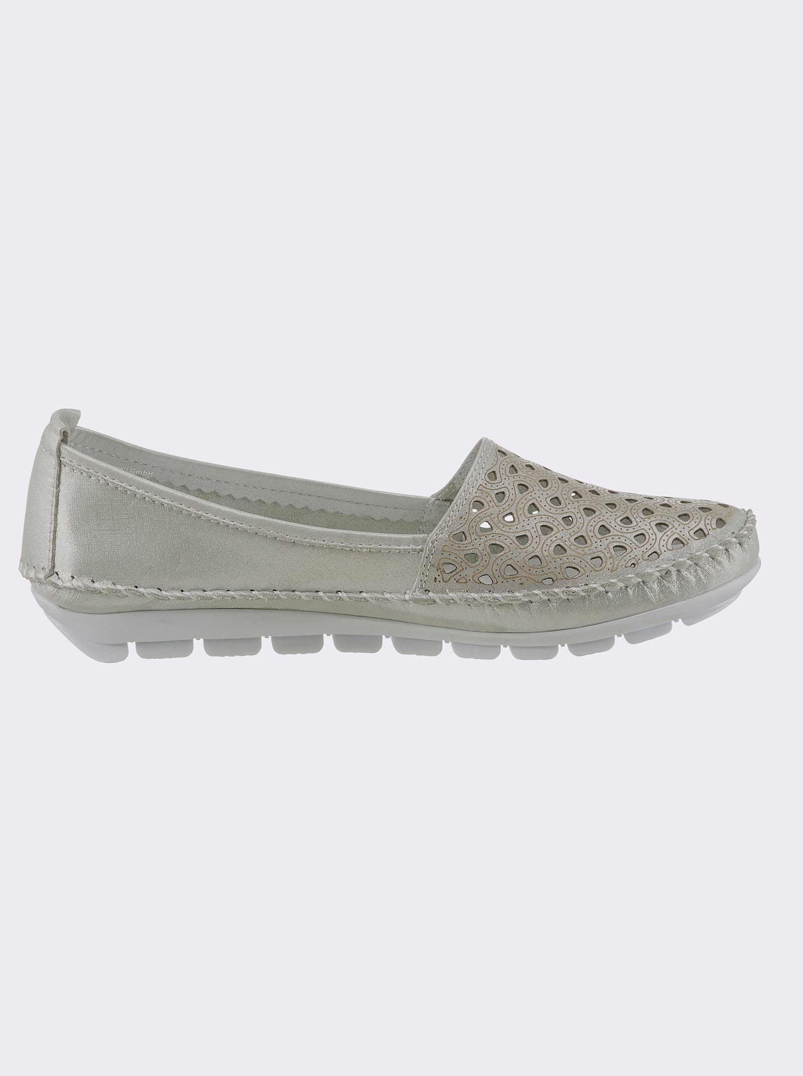 Gemini Slipper mit Leder-Wechselfußbett - silberfarben